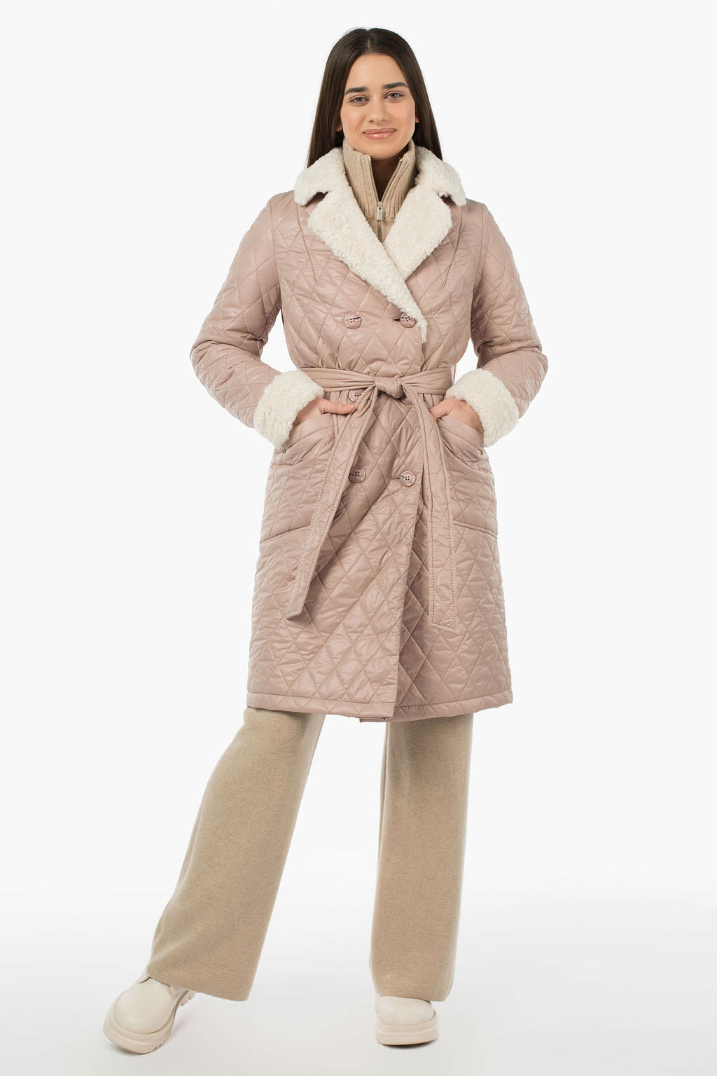 05-2063 Куртка женская зимняя (пояс)
