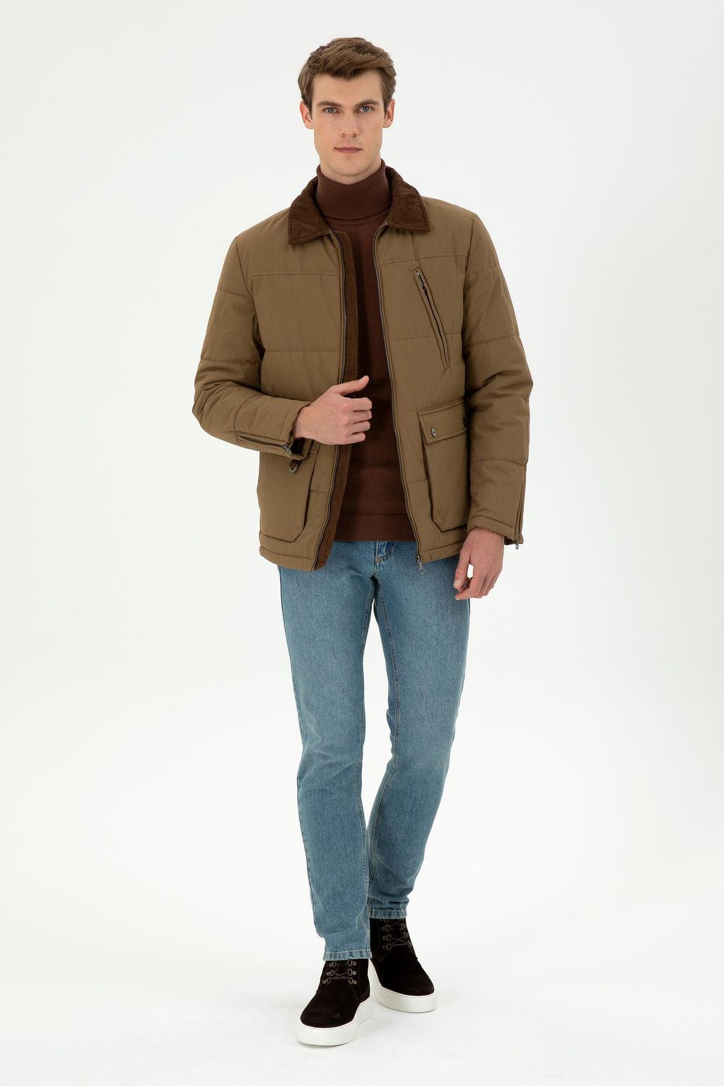 Мужское пальто цвета хаки Неожиданная скидка в корзине - U.s. polo assn фото 4