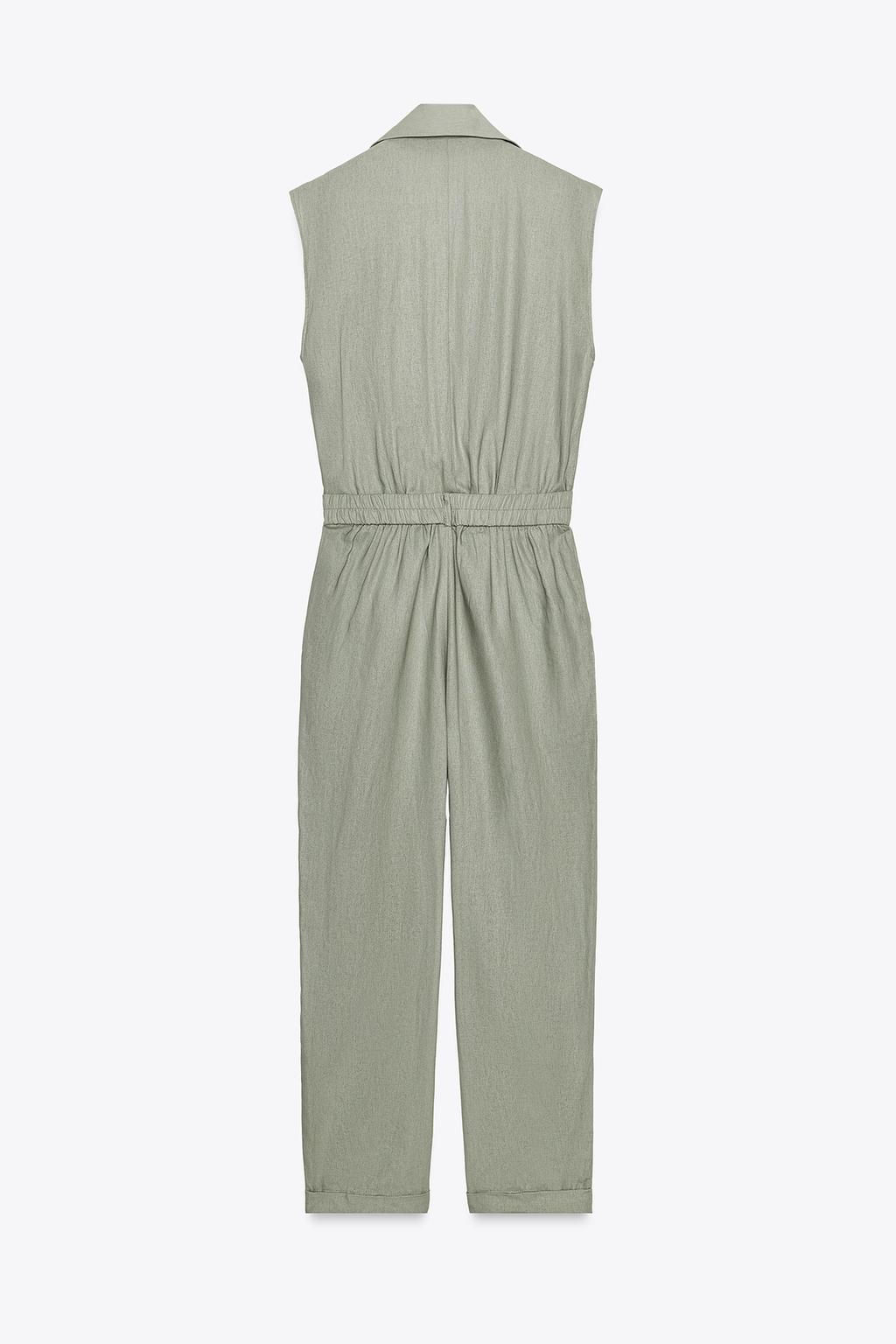 LINEN BLEND BELTED JUMPSUIT - Zara фото 6