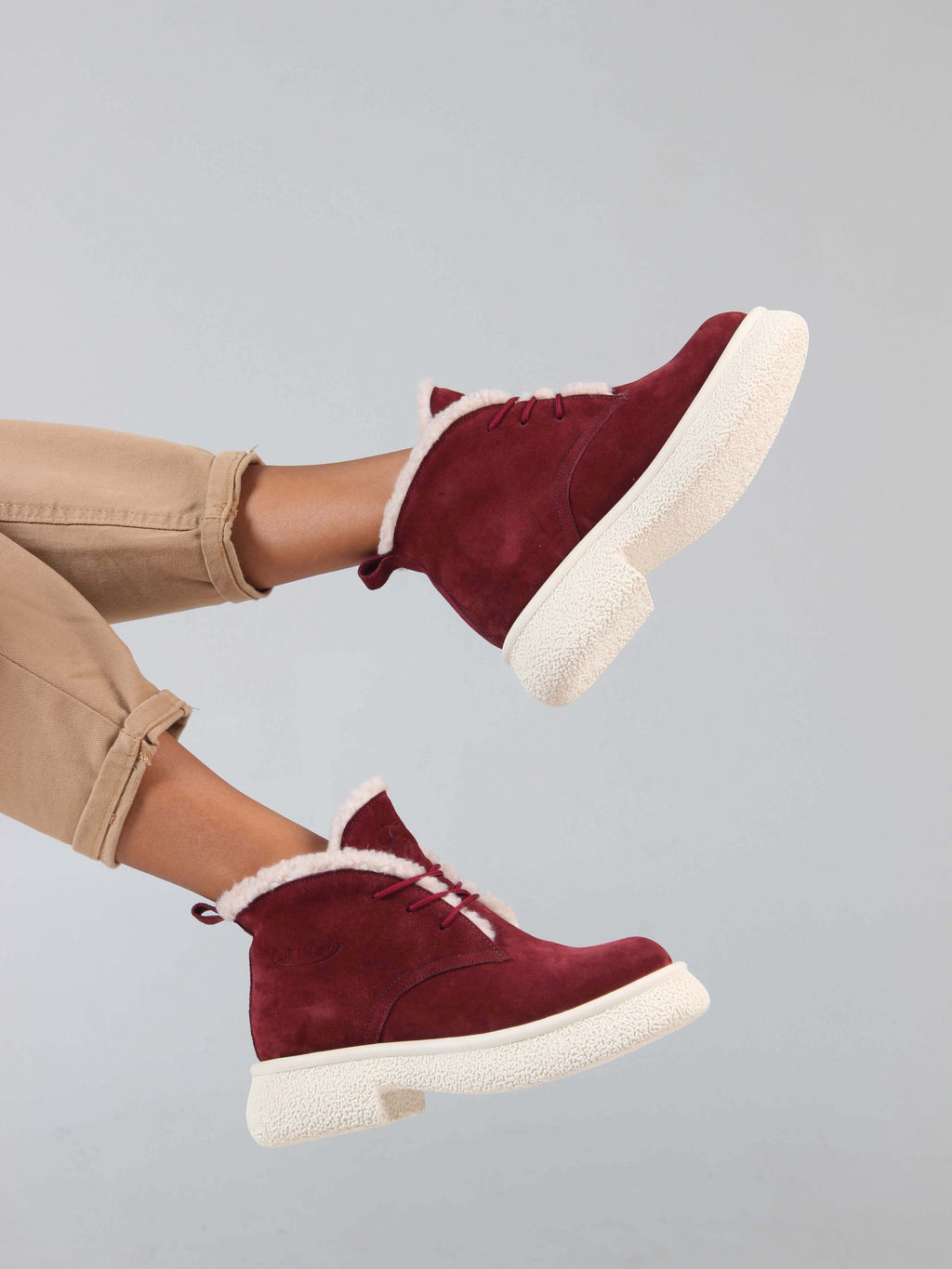 Ботинки 308.агатаw. бордo замша з/Шерсть