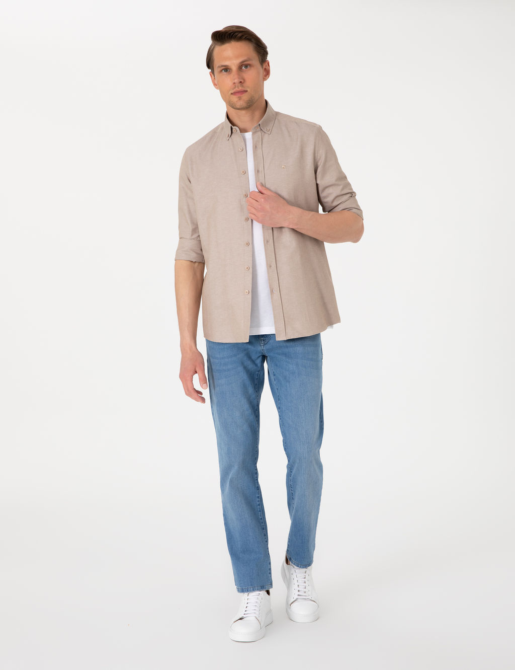 Vizon Oxford Slim Fit Kolay _t_lenebilir G_mlek