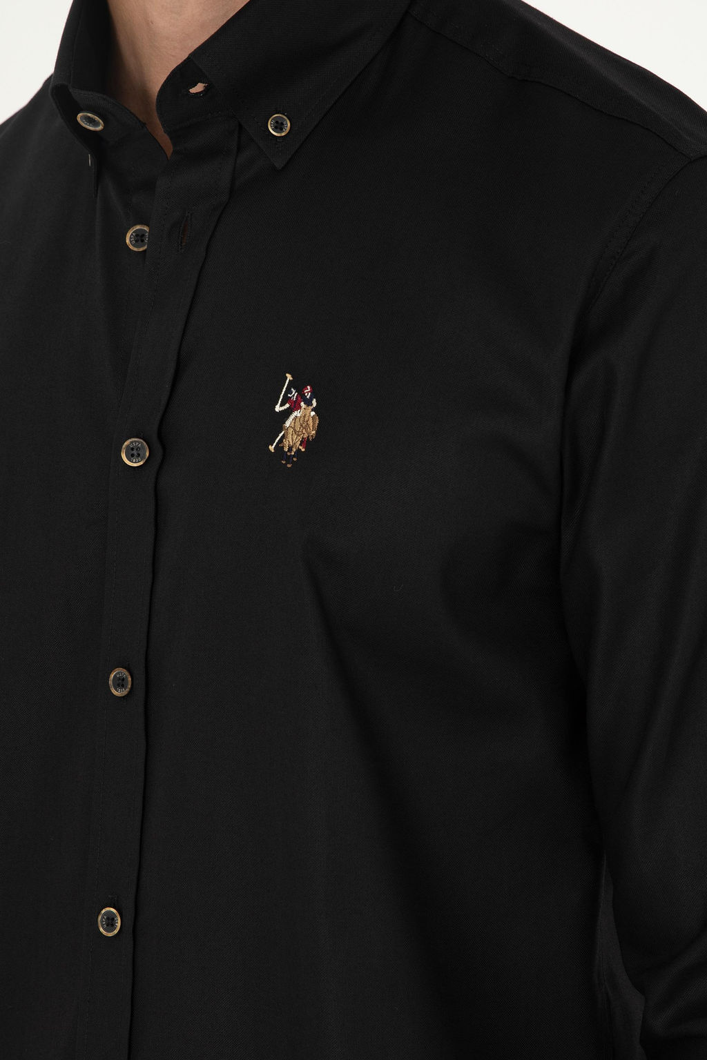 Мужская черная базовая рубашка с длинным рукавом Неожиданная скидка в корзине - U.s. polo assn фото 7