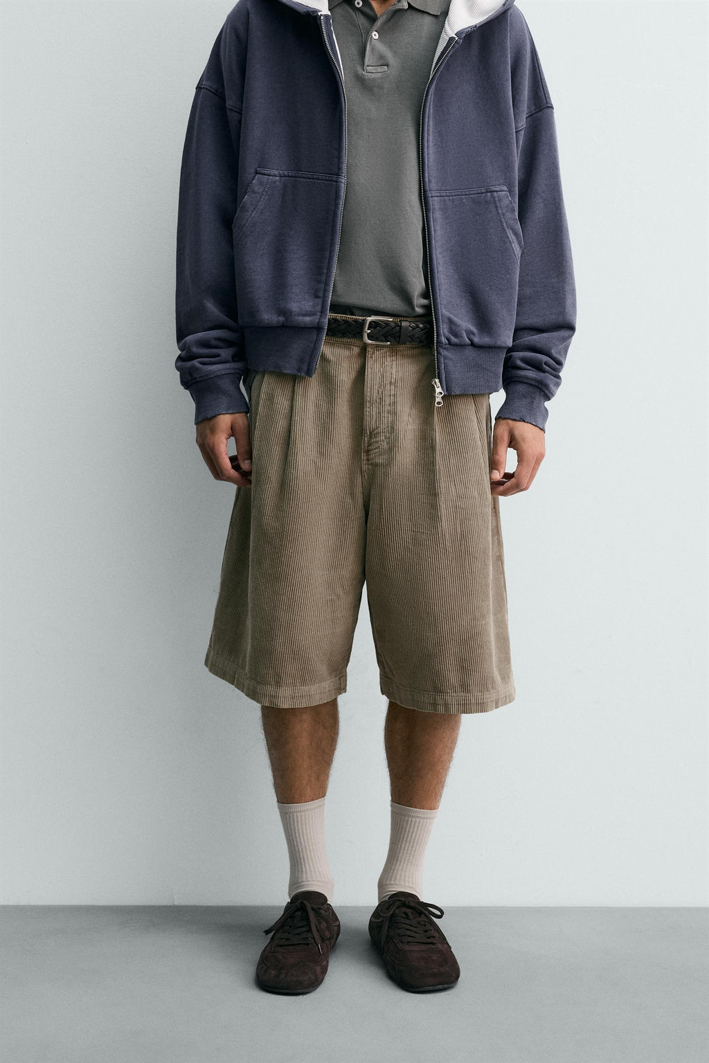 LIMITED EDITION WIDE-LEG CORDUROY BERMUDA SHORTS - Zara фото 2