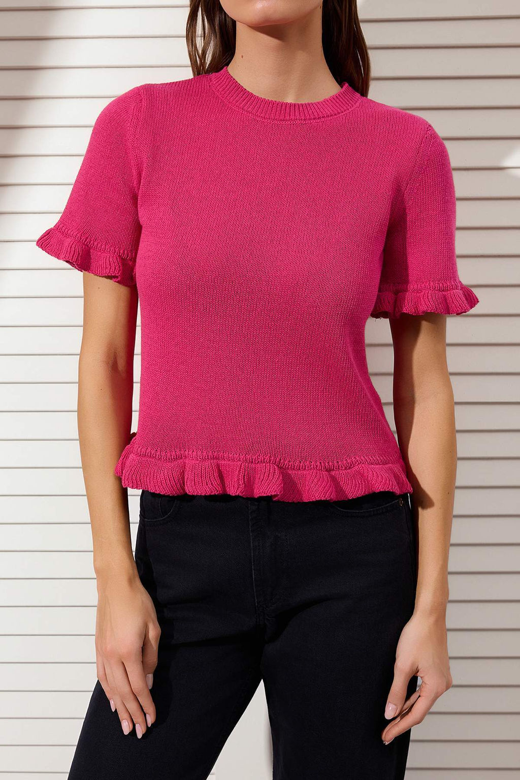 Fusya F?rf?r Detayl? Bisiklet Yaka Triko Bluz TWOSS26BZ00135
