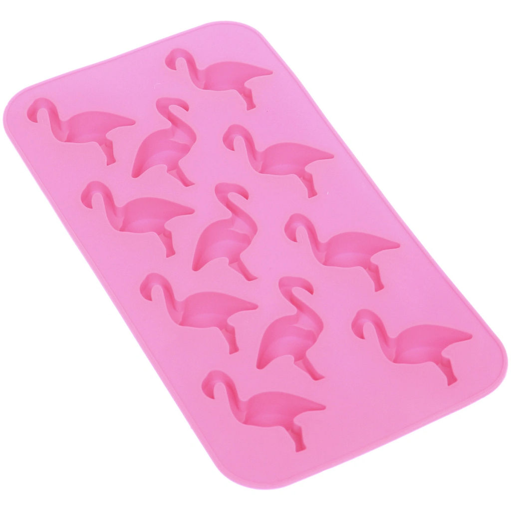Цена за 4 шт. Форма для льда силиконовая "Фламинго" 19,5*10см, цвета микс