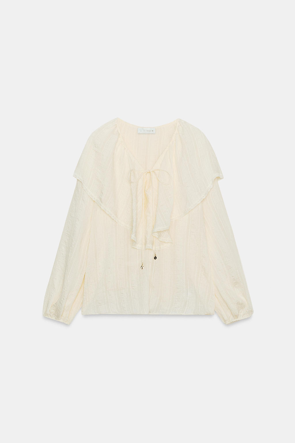RUFFLED LACE BLOUSE - Zara фото 12