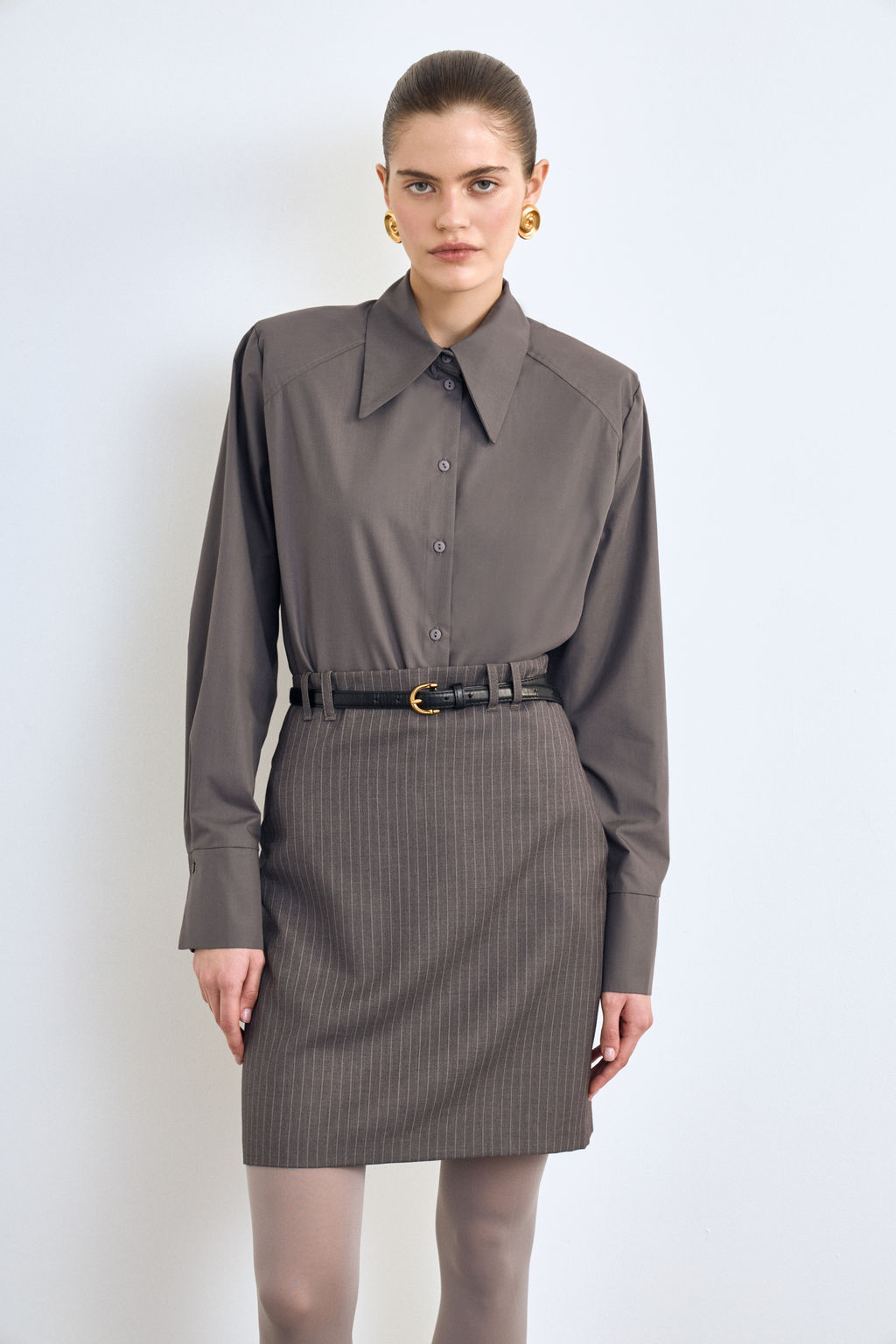 Юбка карандаш из костюмной ткани в полоску - Mollis фото 2