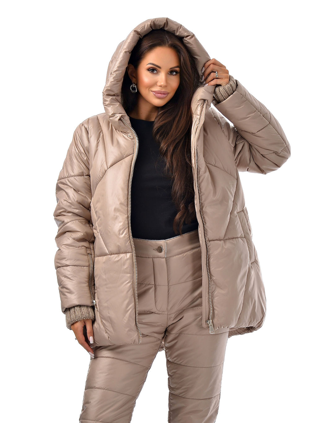 Зимняя куртка с вязанной отделкой - А+б коллекция фото 5