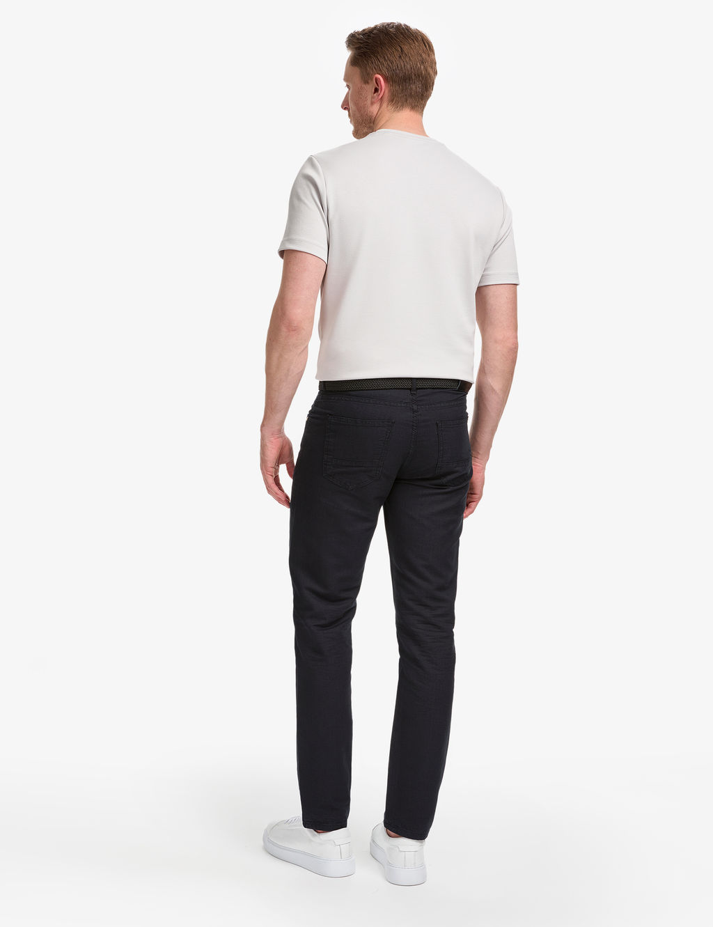Siyah Slim Fit Keten Kar___ml_ Kanvas Pantolon