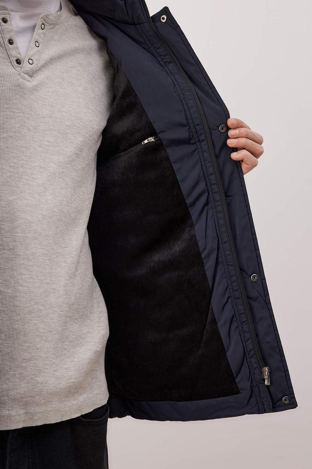 Lacivert Regular Erkek Mont TMNAW26MO00029 - Trendyolmilla фото 4