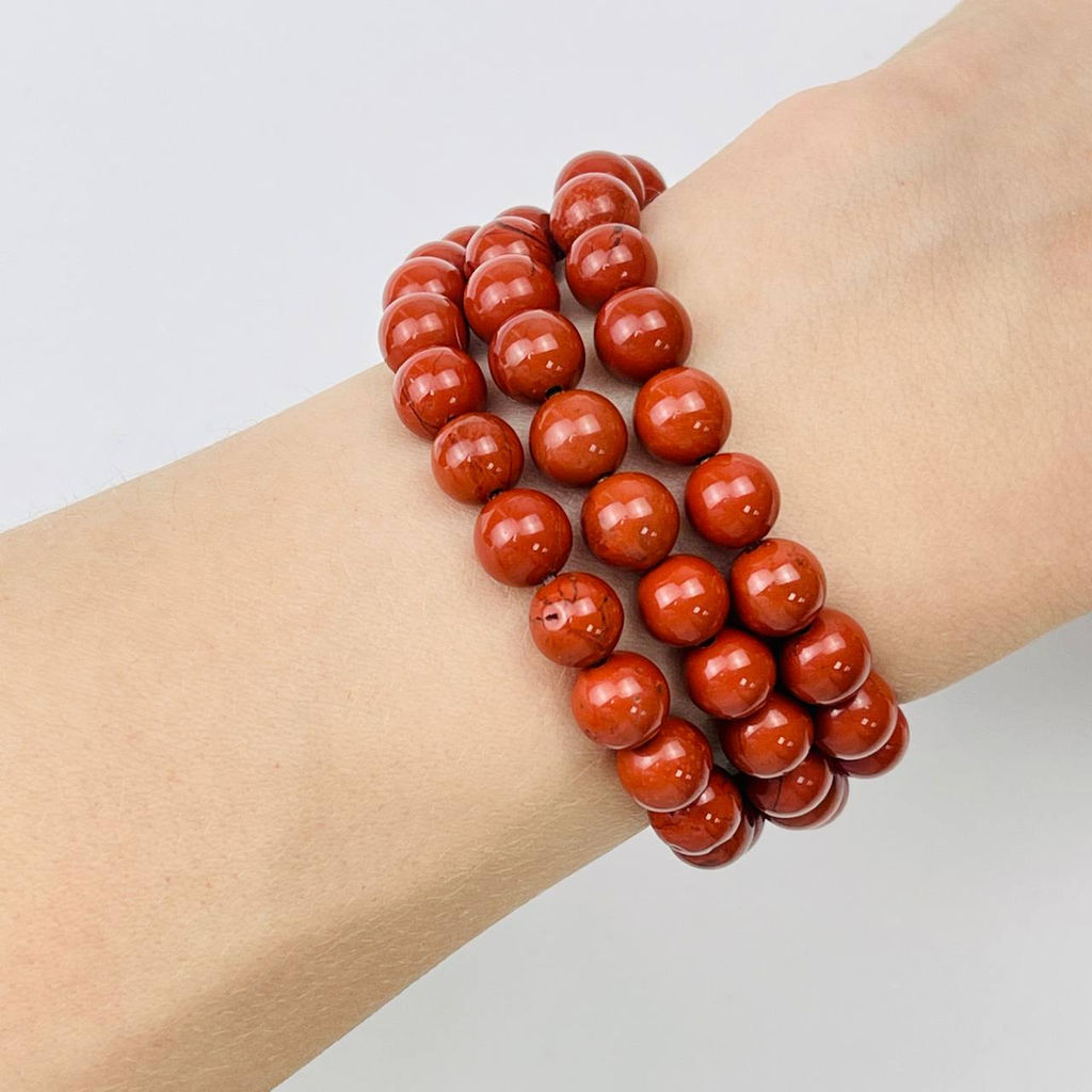 Бусины для украшений из кирпичной Яшмы (46 бусин)