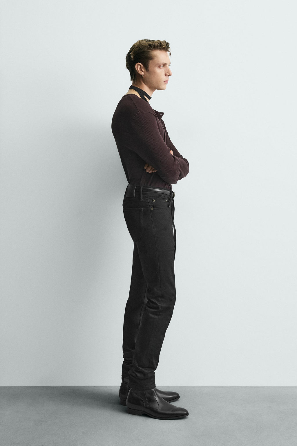 LYOCELL - COTTON HENLEY COLLAR T-SHIRT