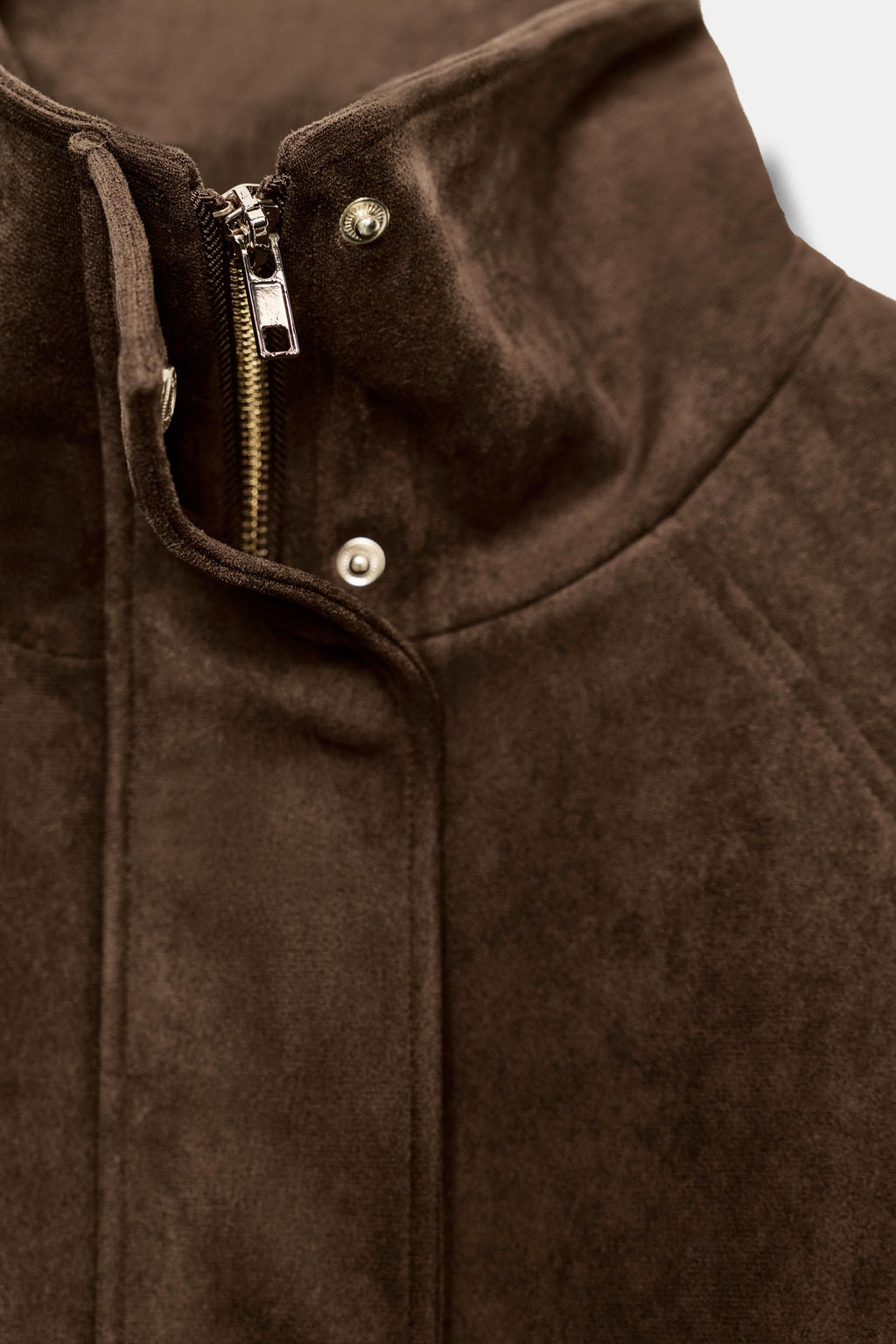 CHAQUETA EFECTO ANTE BOLSILLOS / Marr?n oscuro - Zara фото 9