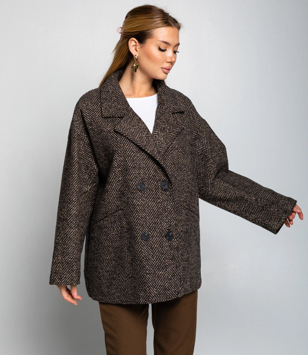 Полупальто #КТ1813 (5), коричневый - Dommod фото 2