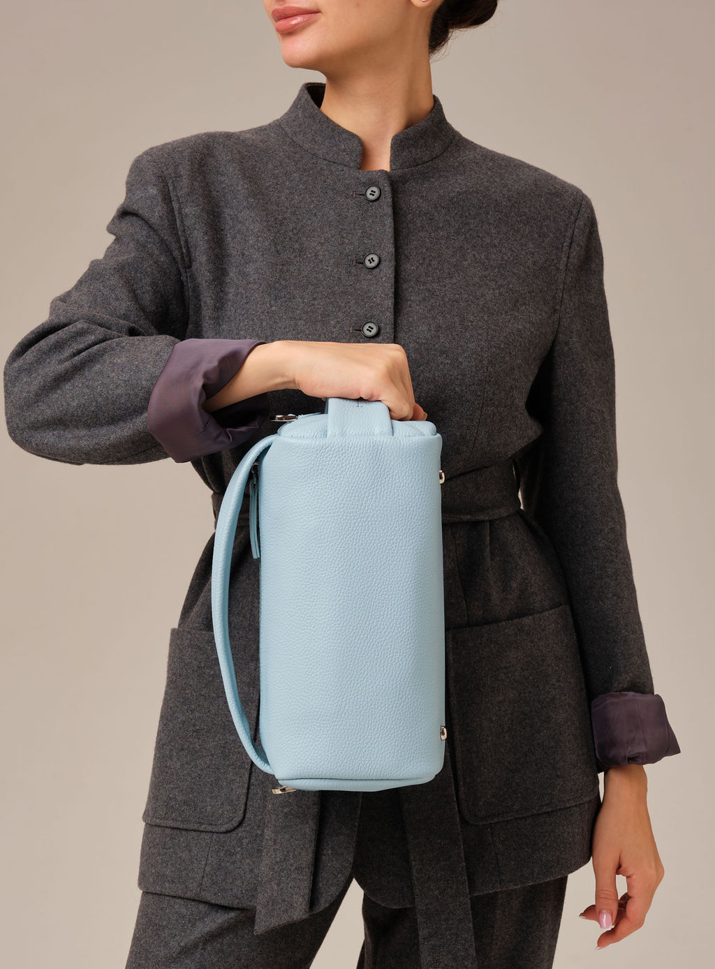 Кожаная сумка Solea DBR 31365 светло-голубой  фото 3