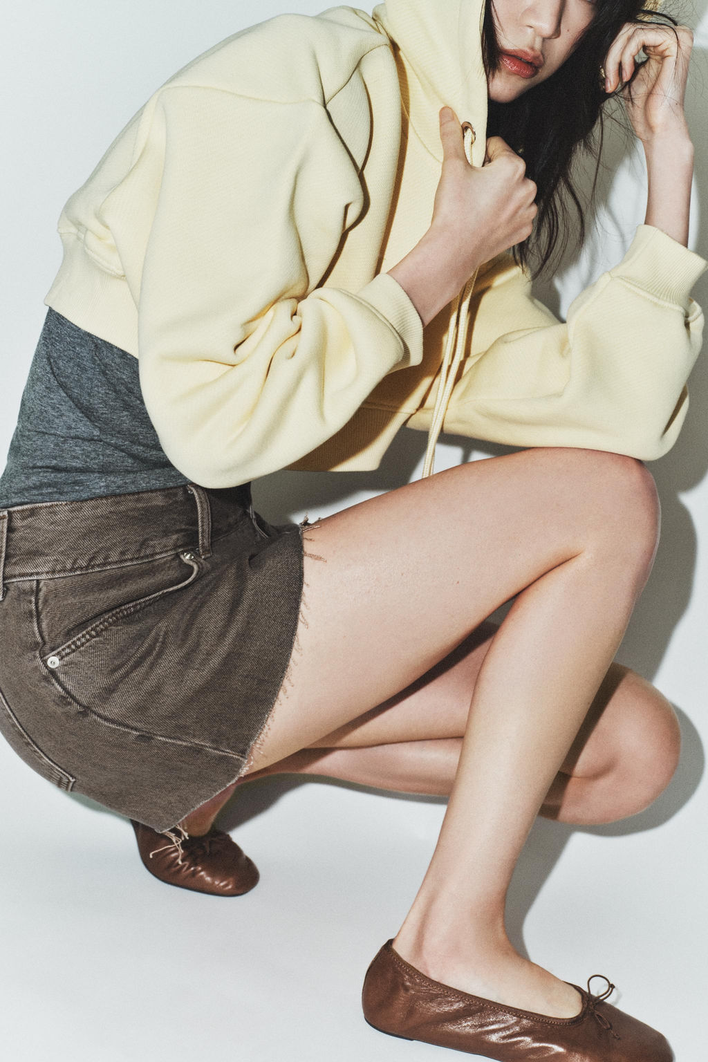 LEATHER BALLET FLATS WITH BOW - Zara фото 12