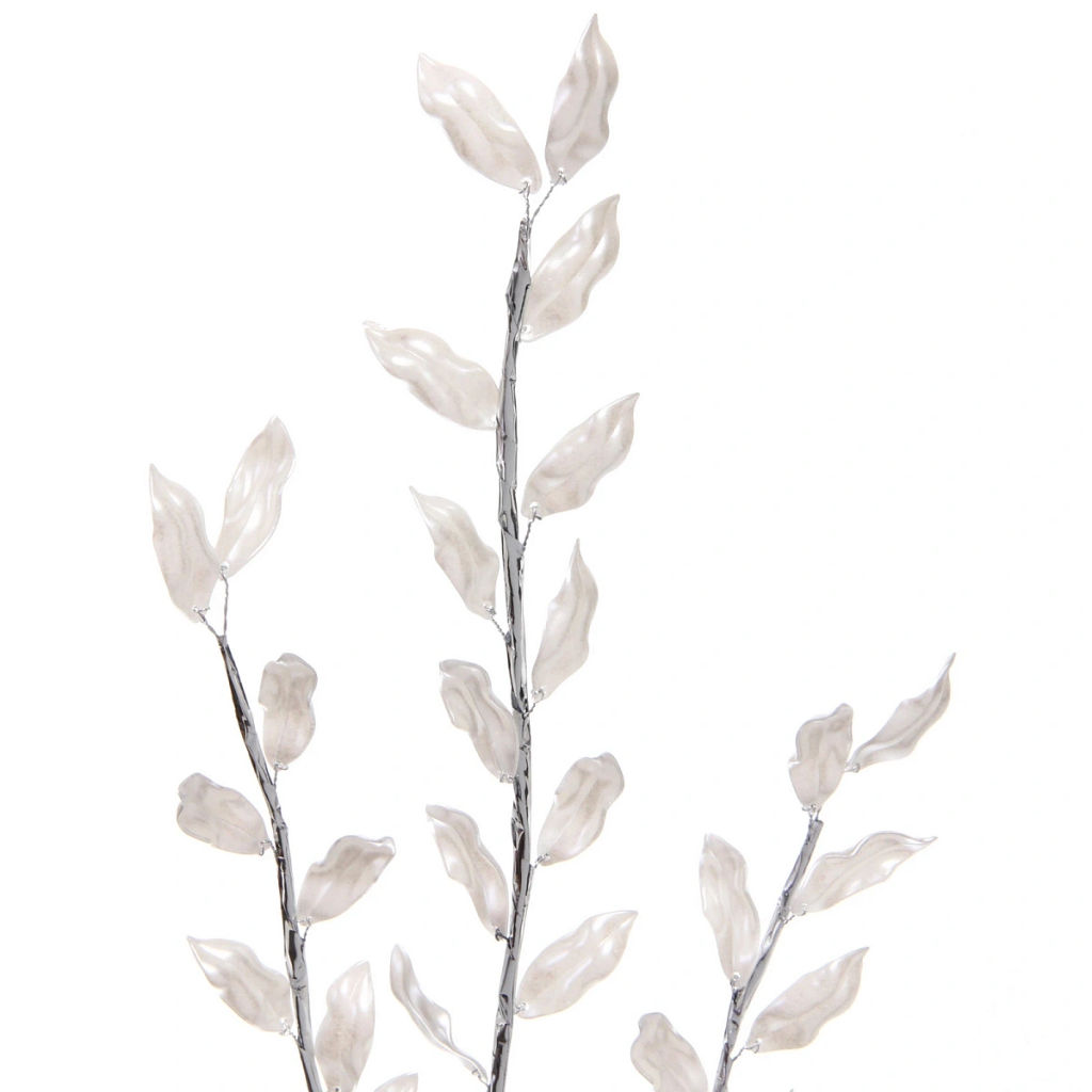 Цена за 2 шт. Ветка декоративная "Блеск камней" 63 см, Серебро