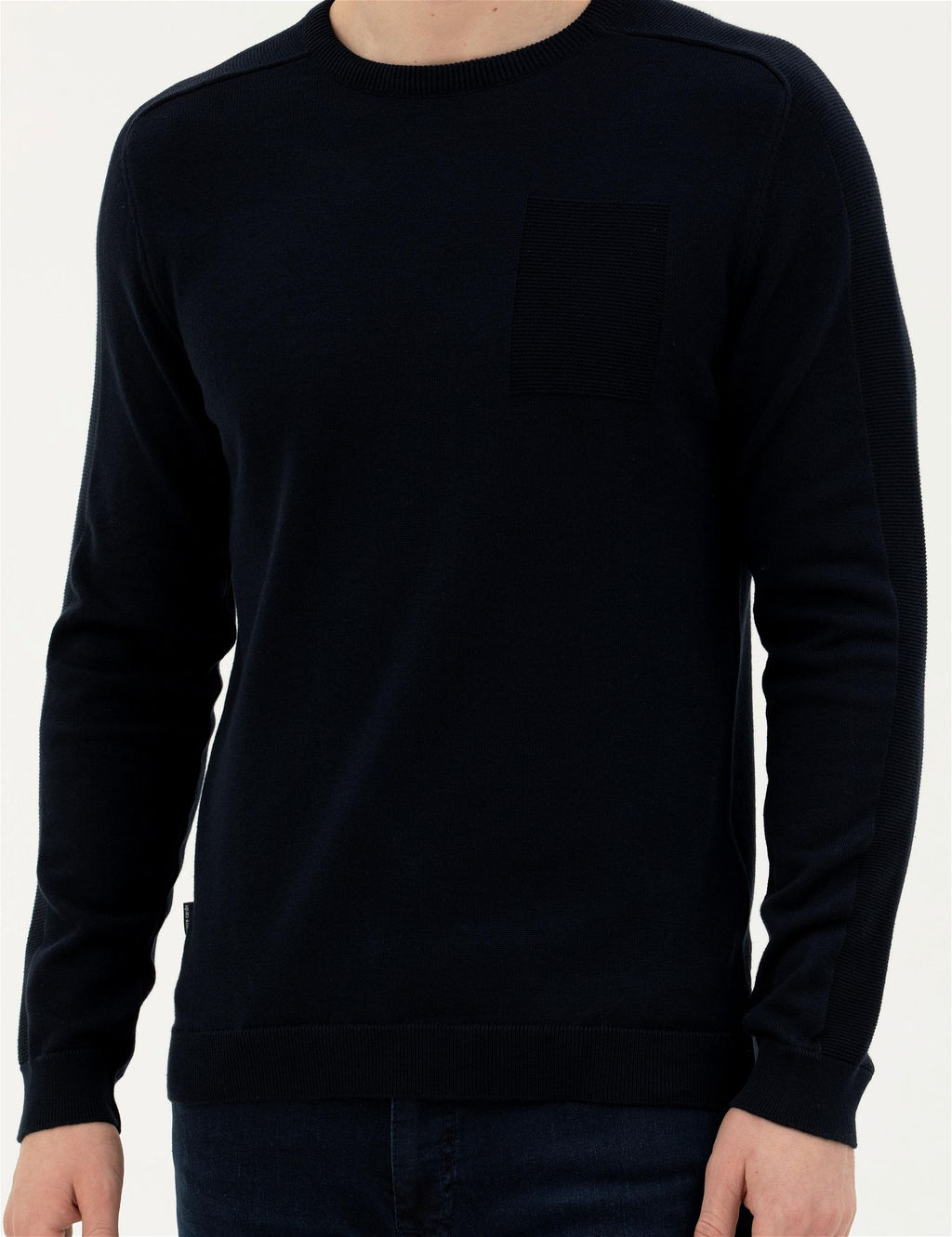 Koyu Lacivert Slim Fit Bisiklet Yaka Triko Kazak - Pierre cardin фото 6