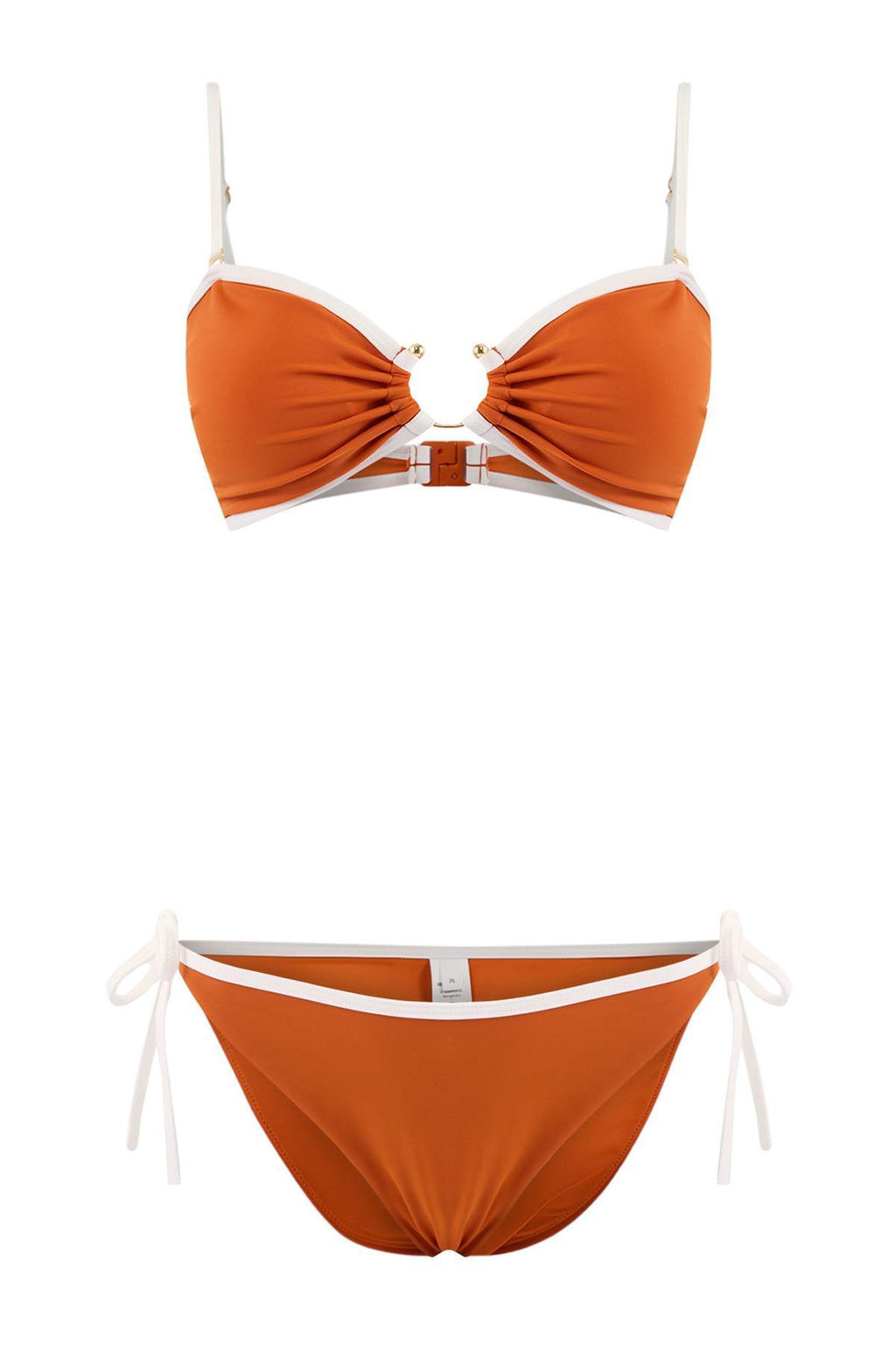 TRENDYOLMILLA Lacivert Straplez Kontrast Renk Biyeli Aksesuarl? Regular Bikini Tak?m? TBESS25BT00017  фото 19