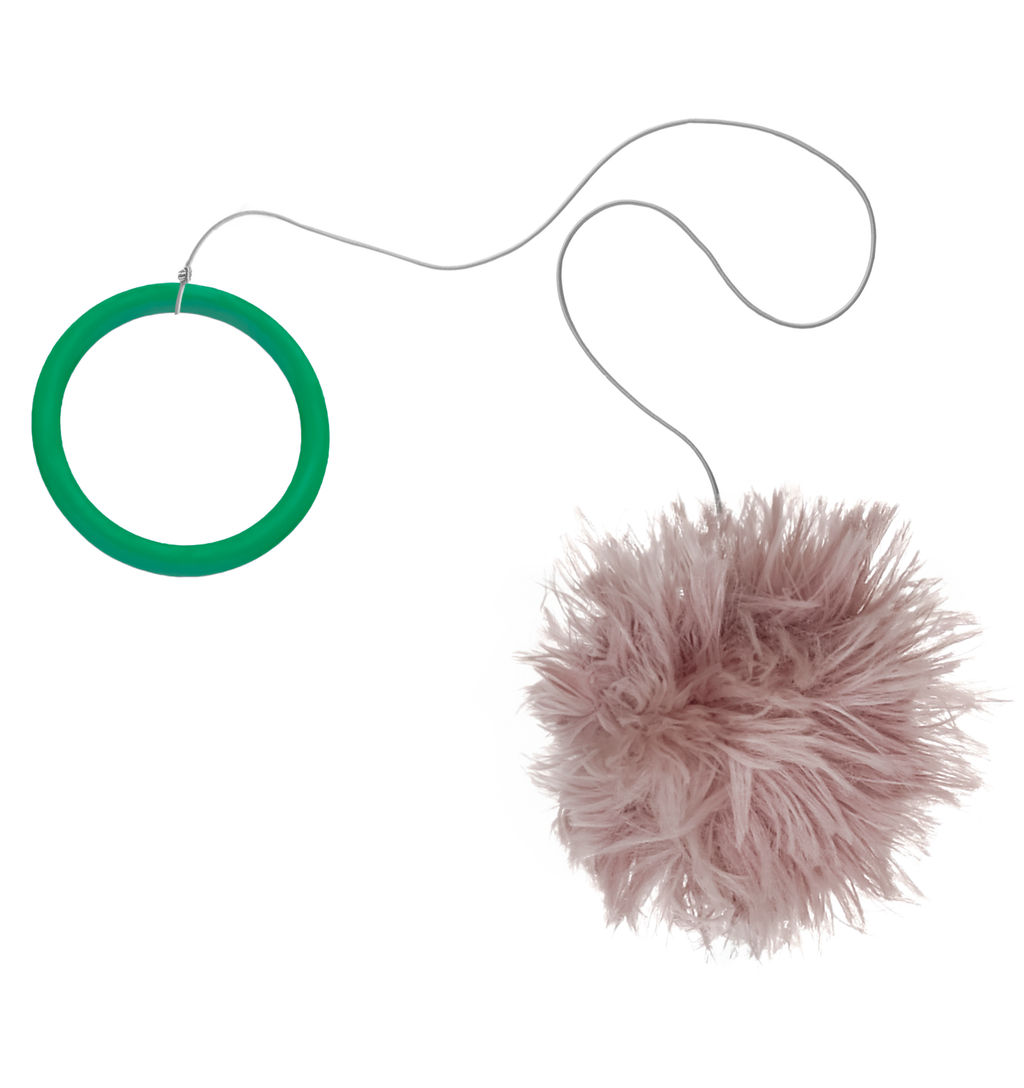 ВИА Игрушка для кошек "Мячик с пищалкой" на резинке с кольцом из искусственного меха, коричневый, 70см 99ред99 24251кор 24251кор