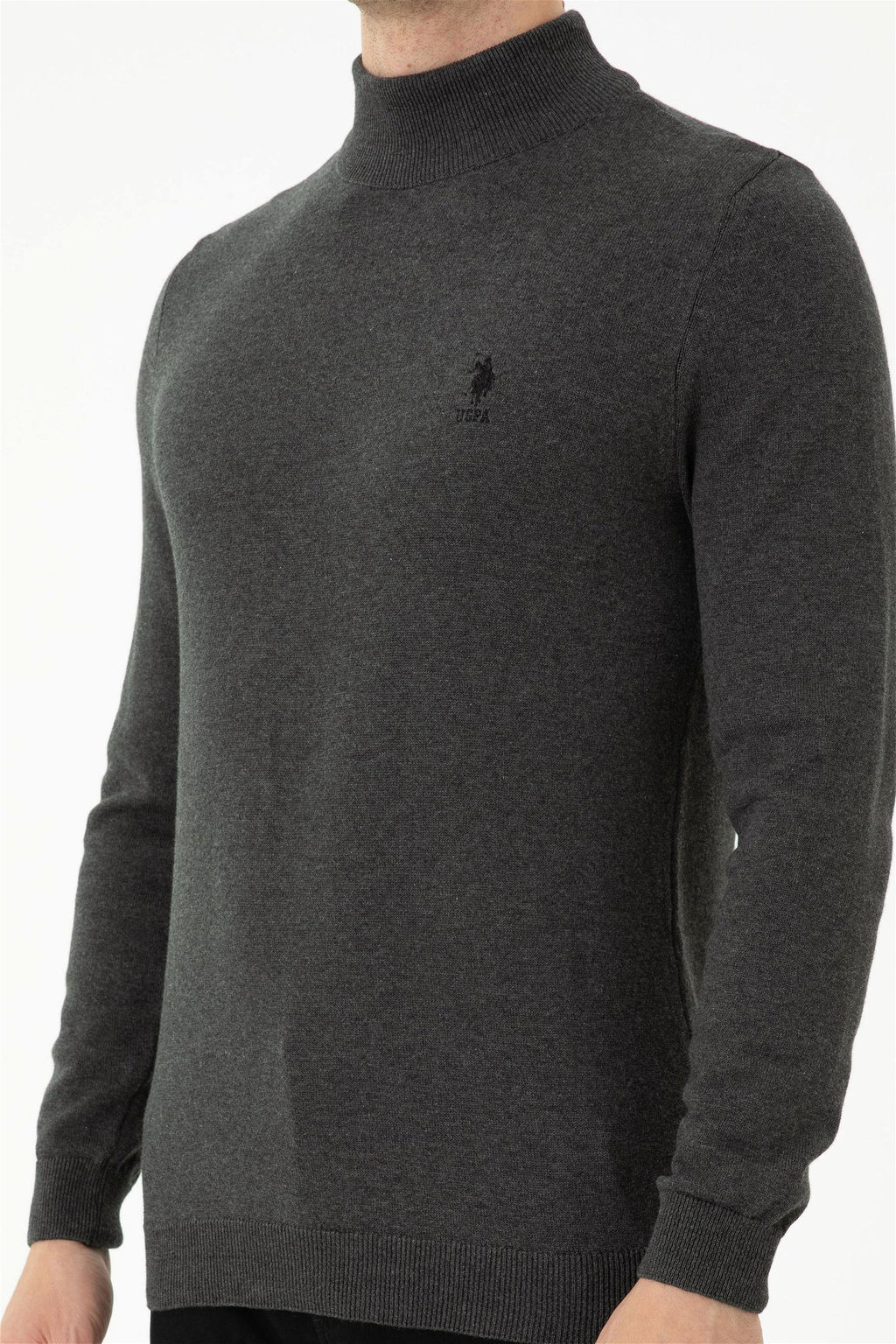 U. S. Polo Assn Мужской базовый свитер антрацитового меланжа - U.s. polo assn фото 13