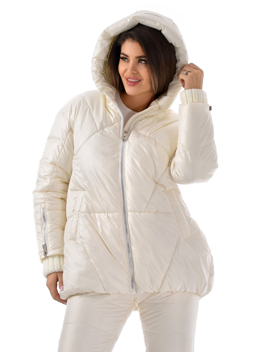 Зимняя куртка с вязанной отделкой - А+б коллекция фото 3