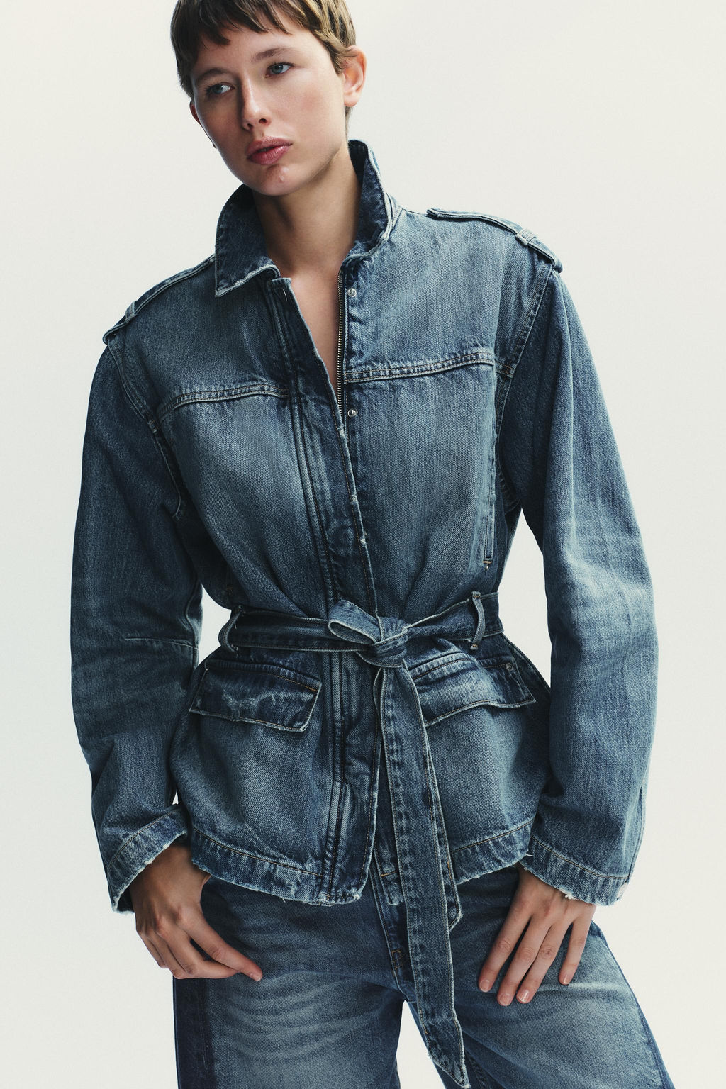 TRF LONG DENIM JACKET - Zara фото 2