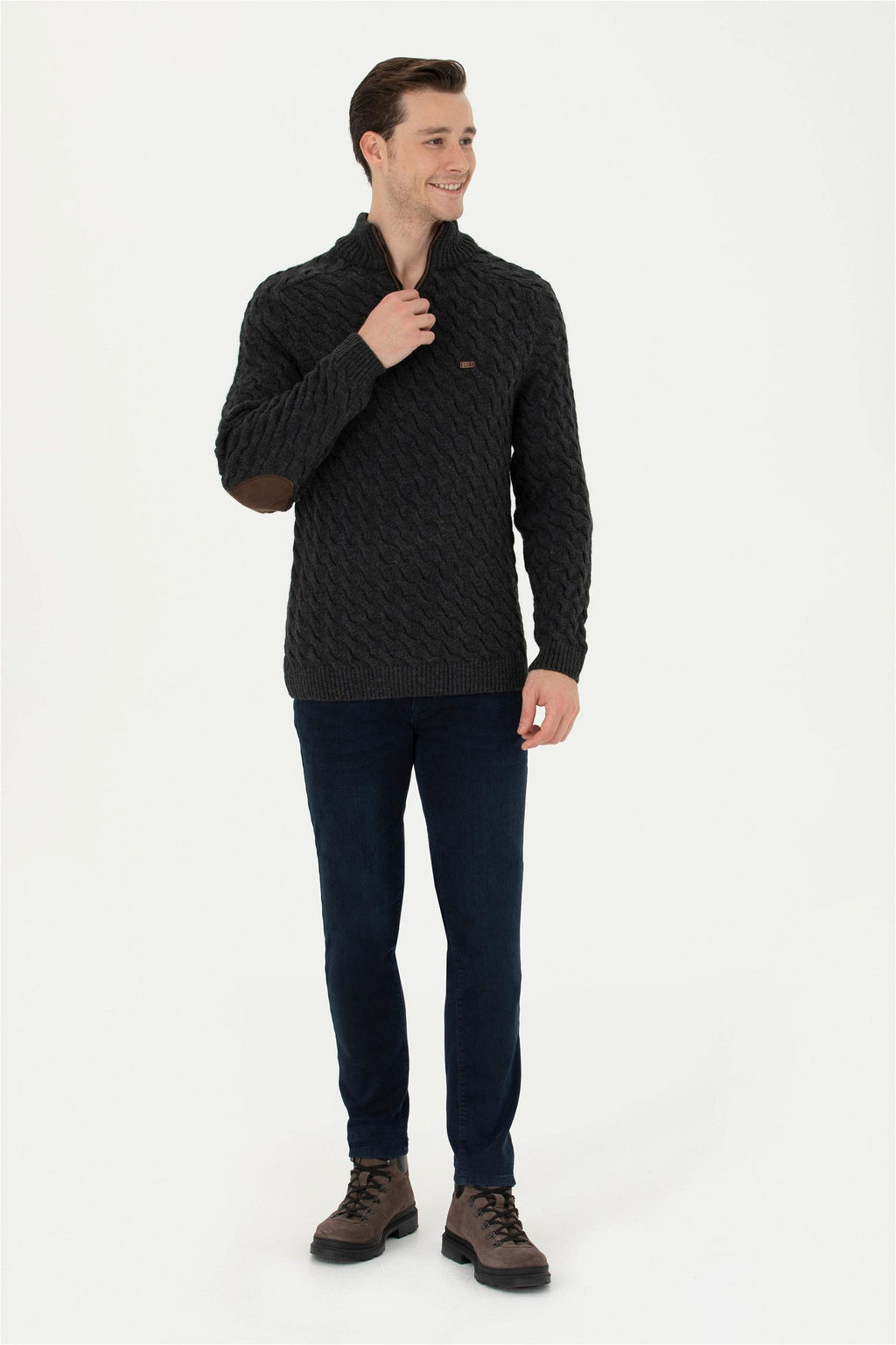 Мужской свитер антрацитового меланжа Неожиданная скидка в корзине - U.s. polo assn фото 4