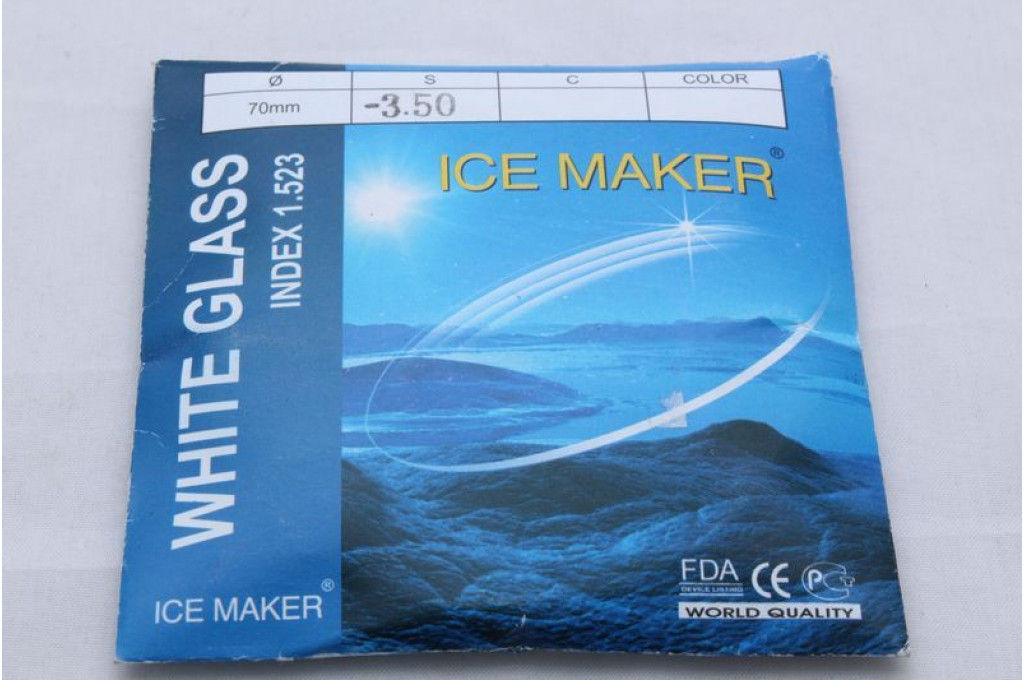Линзы WHITE GLASS (ICE MAKER) ДИАМ.70мм. 1,523 (стекло)