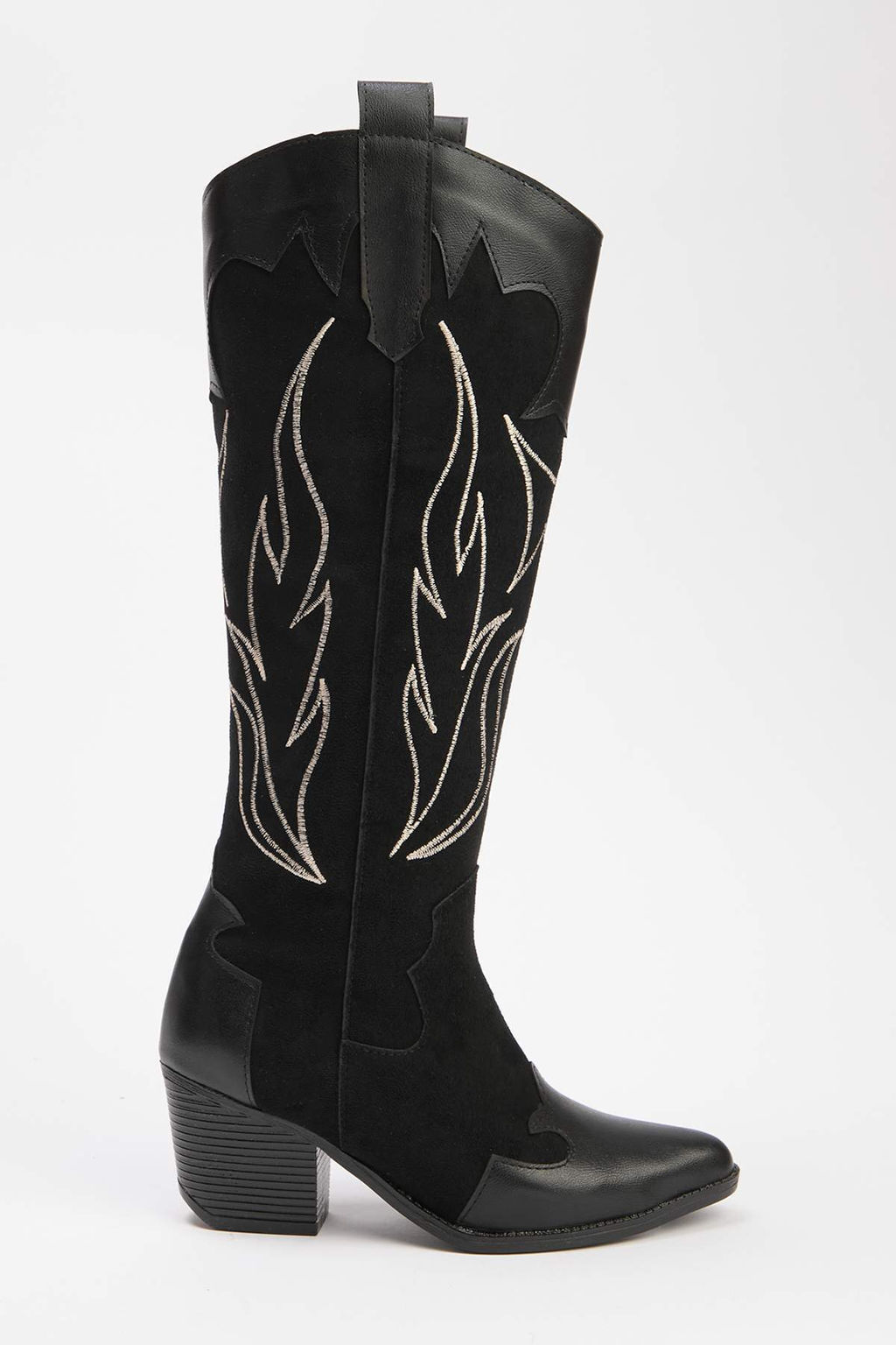 Siyah Isleme Detayl? Kad?n Kovboy Cizme TAKAW26CZ00044 - Trendyolmilla фото 4