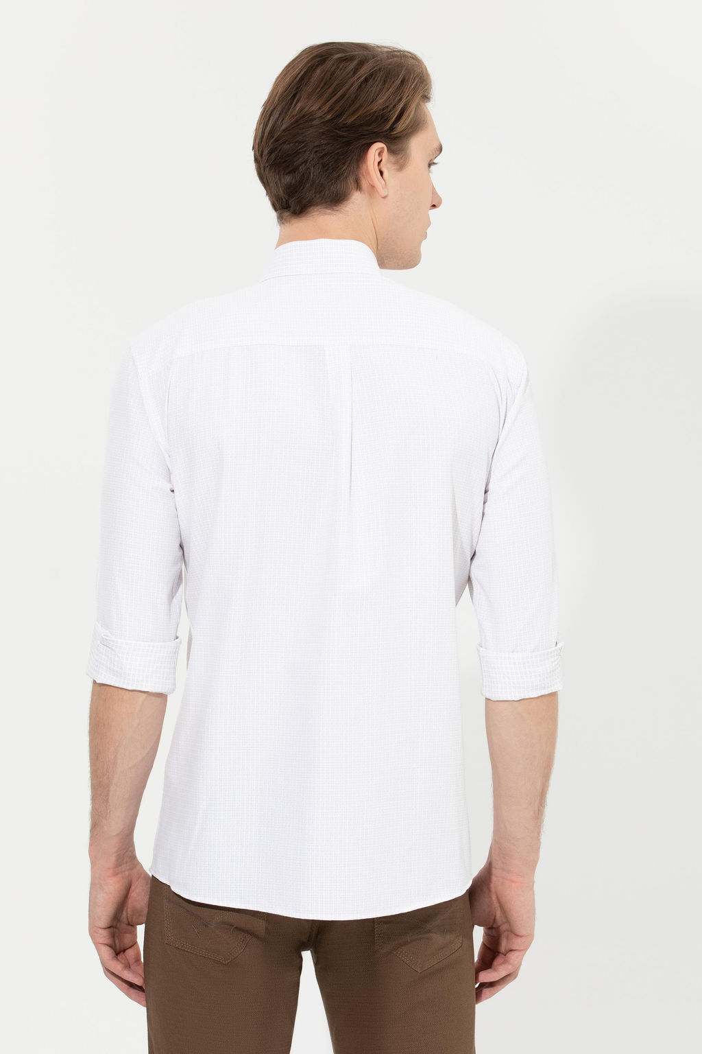 U. S. Polo Assn / Мужская белая рубашка с длинным рукавом - U.s. polo assn фото 5