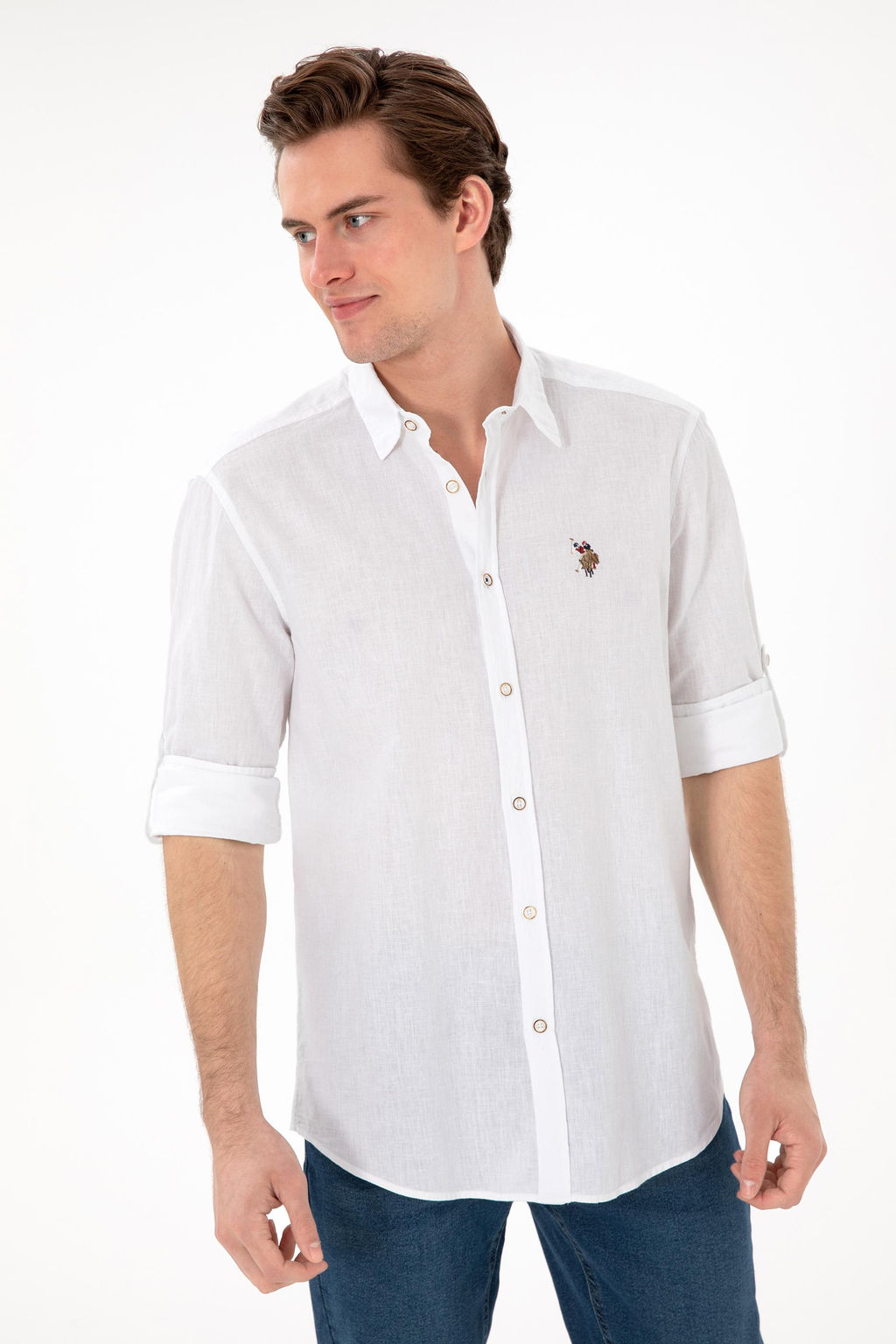 Erkek Beyaz Uzun Kollu Basic G_mlek Sepette S_rpriz _ndirim - U.s. polo assn фото 3