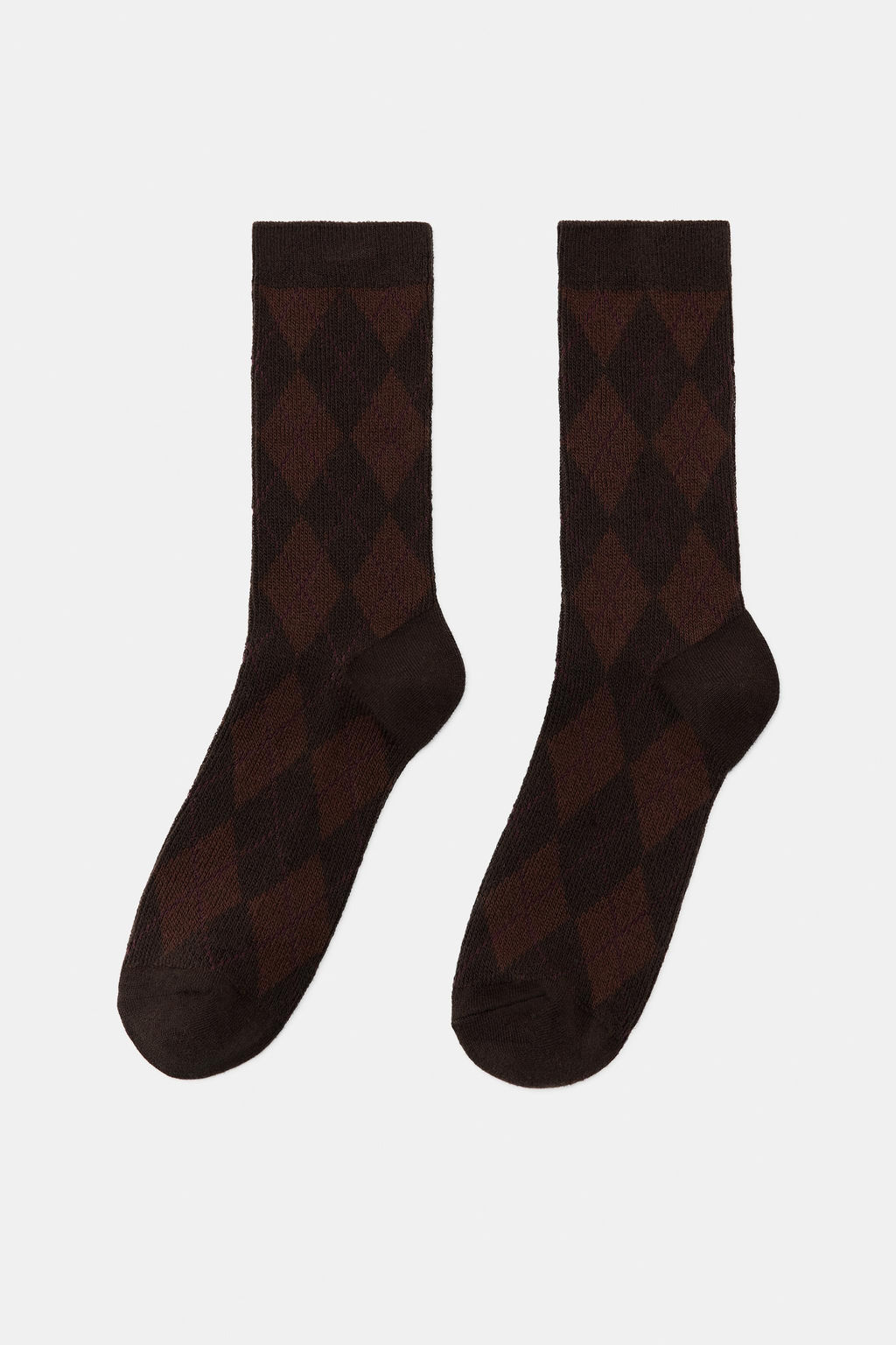 DIAMOND-PATTERN COTTON SOCKS - Zara фото 5