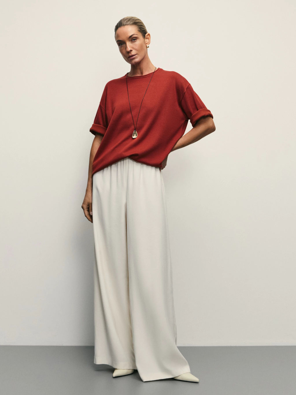 Вязаная футболка свободного кроя / Zarina  фото 2