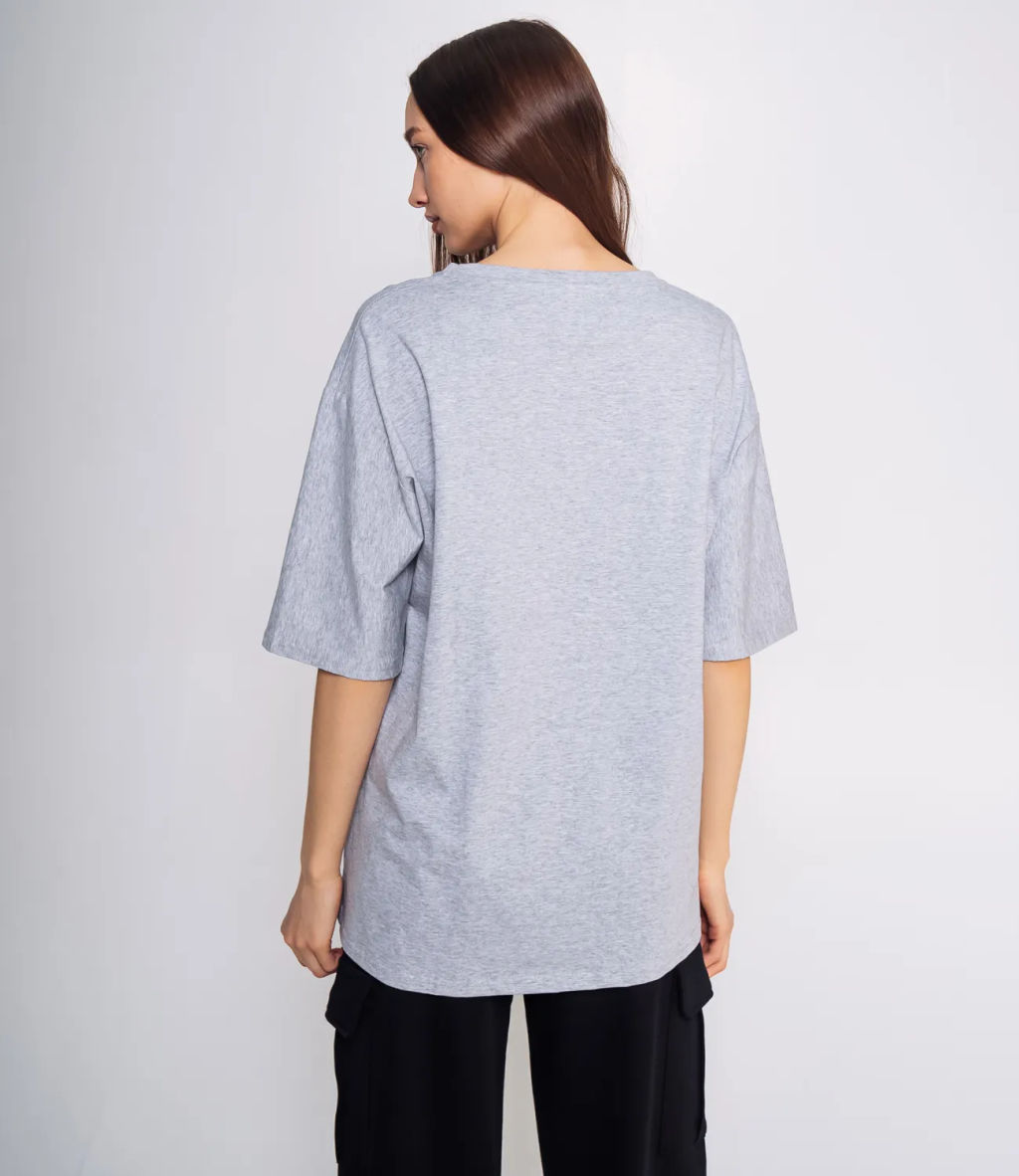 Футболка #ОКТ075001, серый меланж