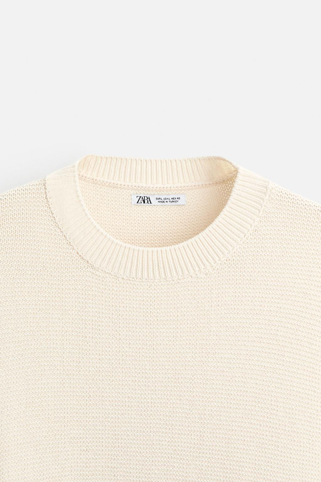 TEXTURED COTTON BLEND SWEATER - Zara фото 20