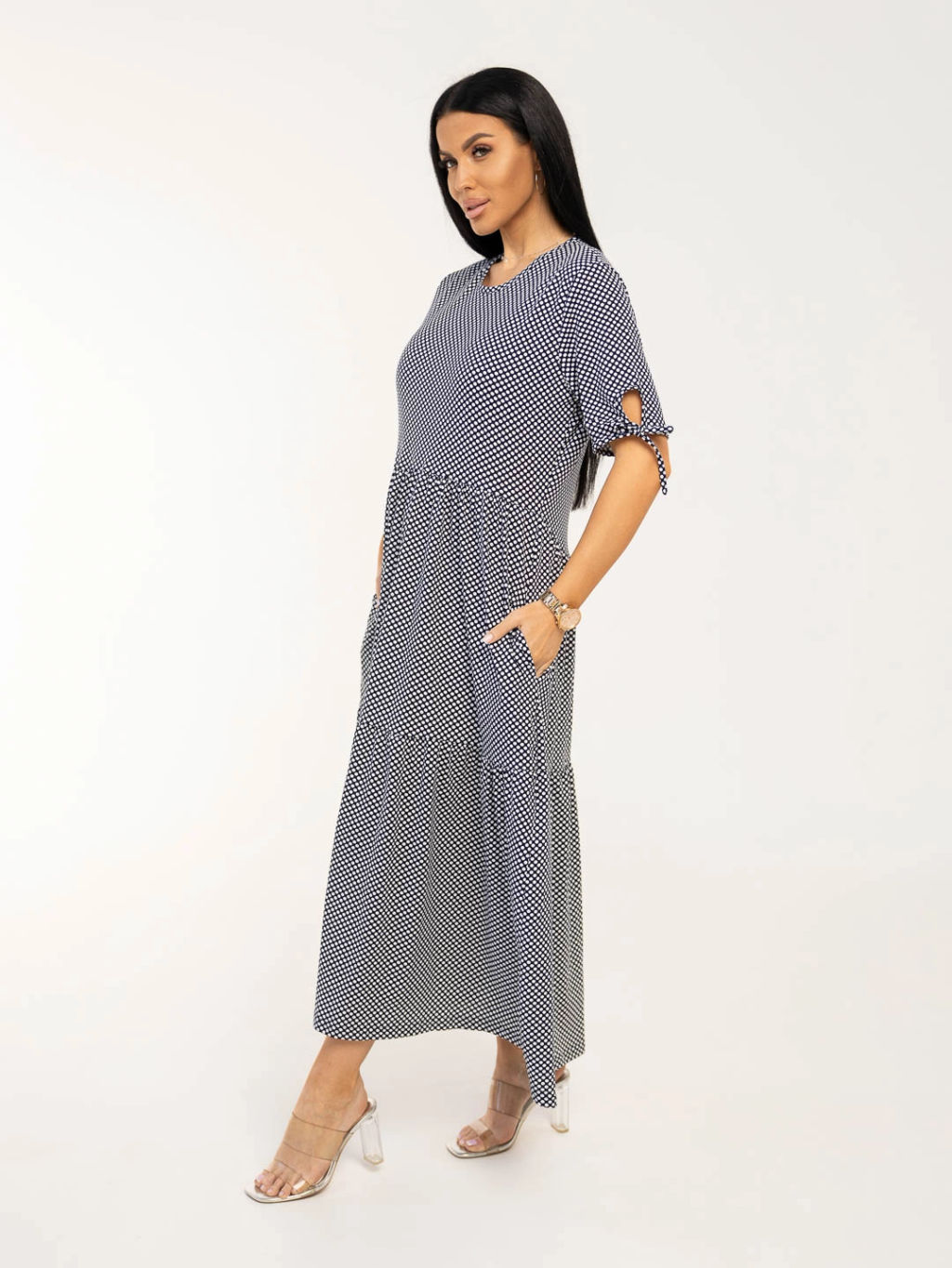 Платье женское, цвет черный белый - Барболета фото 6