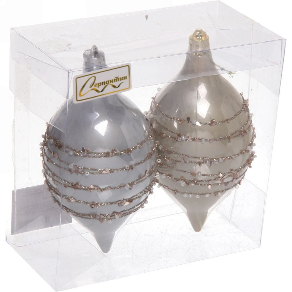 Набор украшений SHINE "Star Thread" 13,8х6,5 см (2 шт.), light champagne/silver