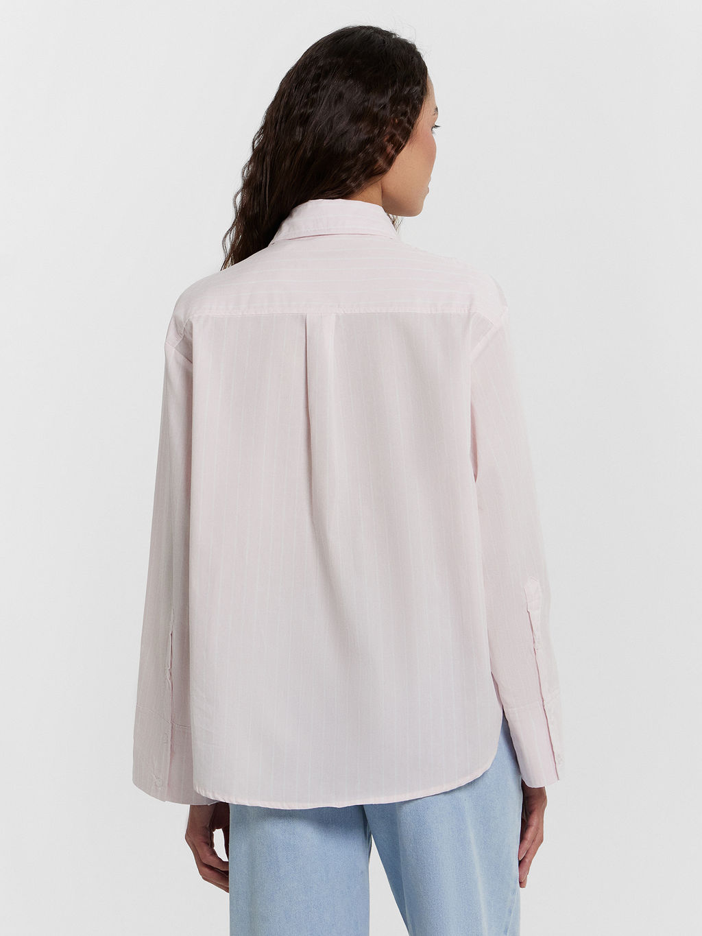 Рубашка женская розвая в полоску