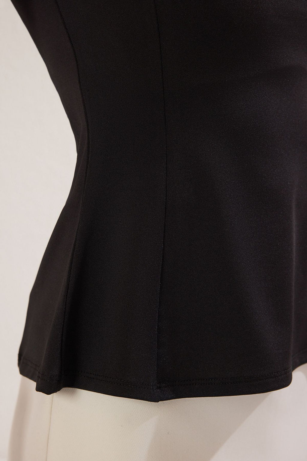 Trendyolmilla Siyah Peplum Fitted/Vucuda Oturan Orme Bluz TWOSS25BZ00265 фото 7