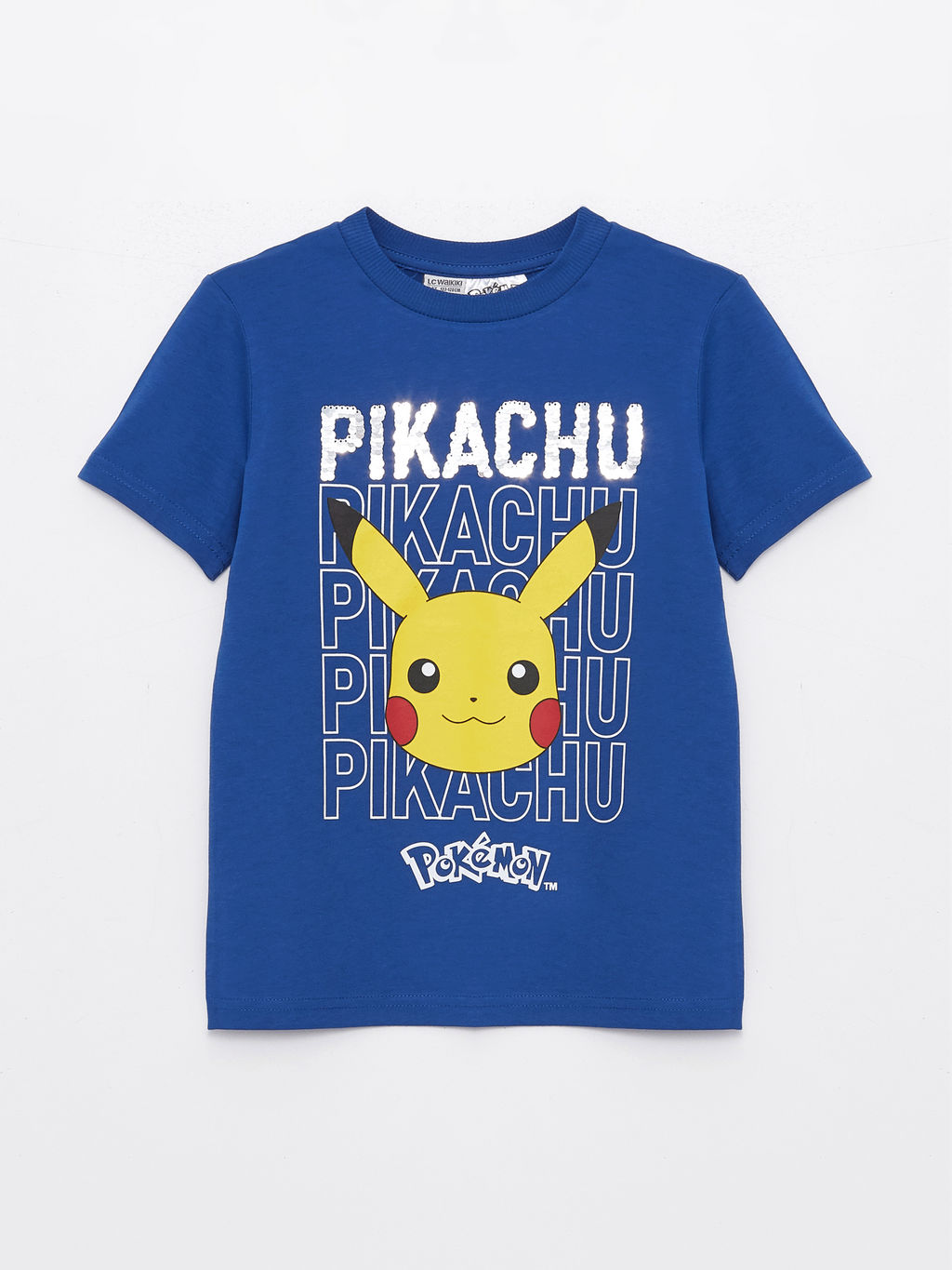 Bisiklet Yaka Pikachu Bask?l? K?sa Kollu Erkek ?ocuk Ti??rt