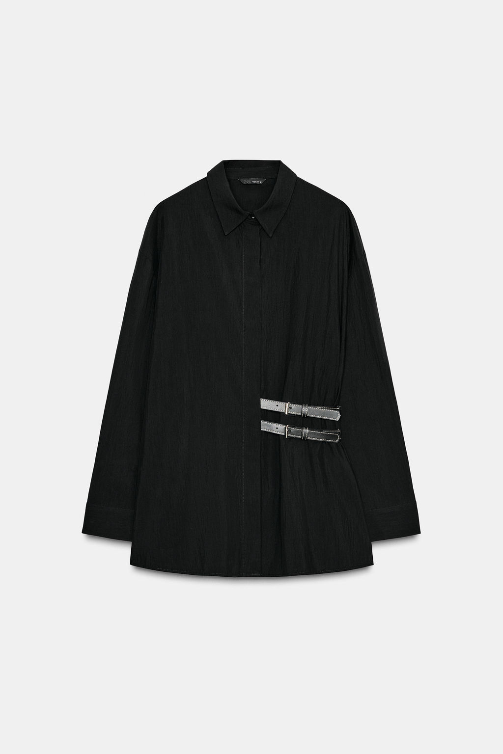 POPLIN SHIRT WITH TABS - Zara фото 7
