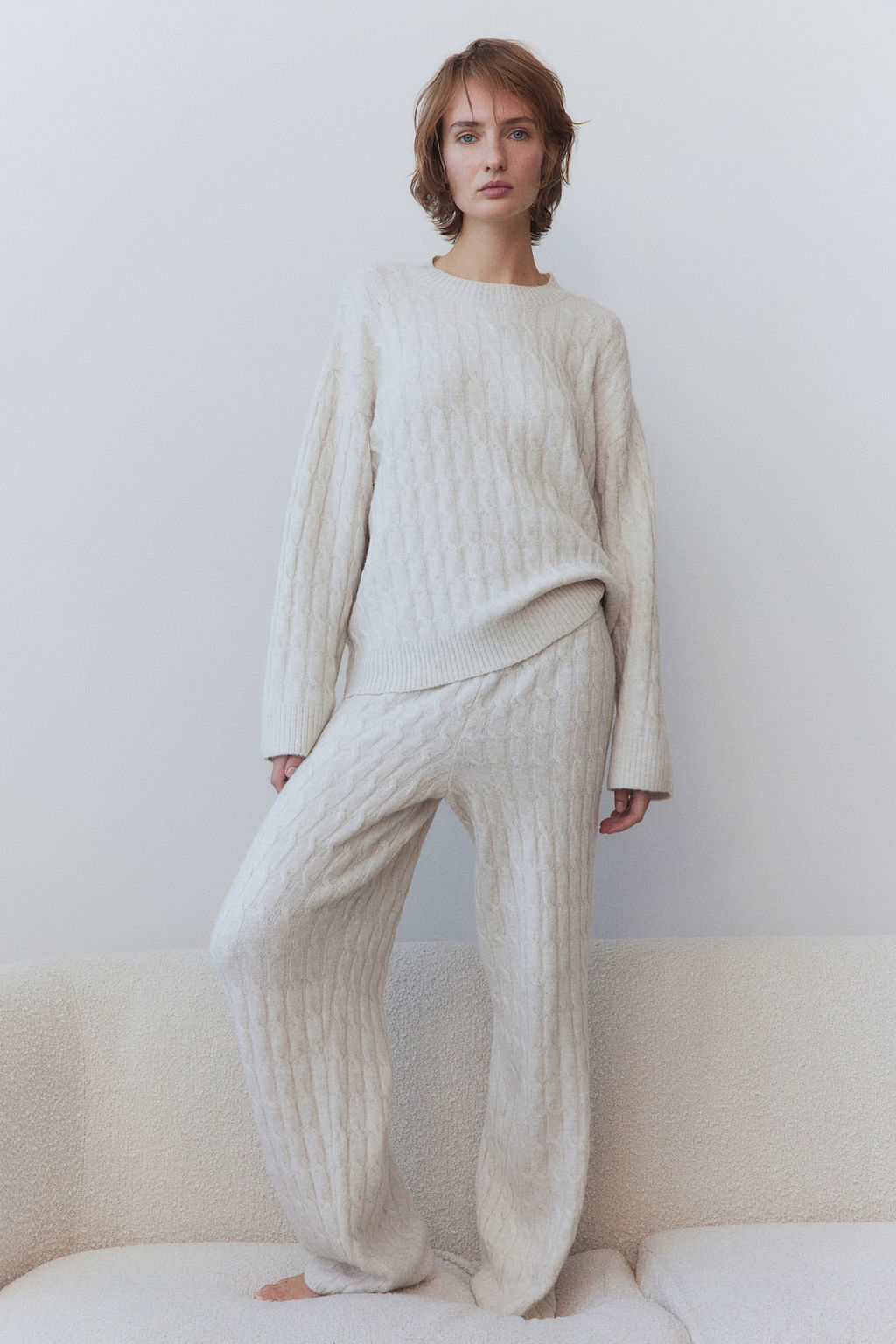 Pantalon en punto trenzado - H&m фото 2
