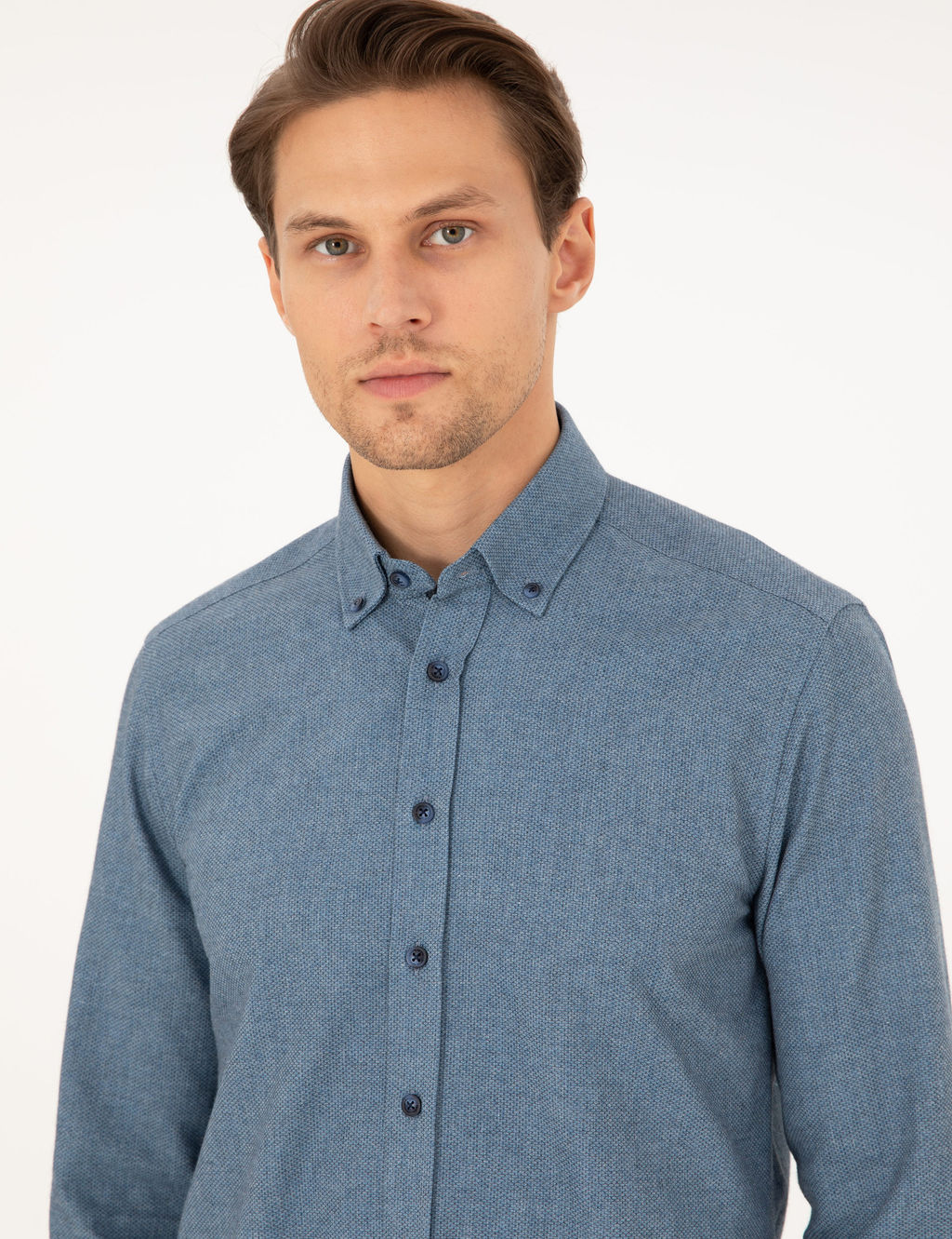 Mavi Slim Fit Uzun Kollu G_mlek