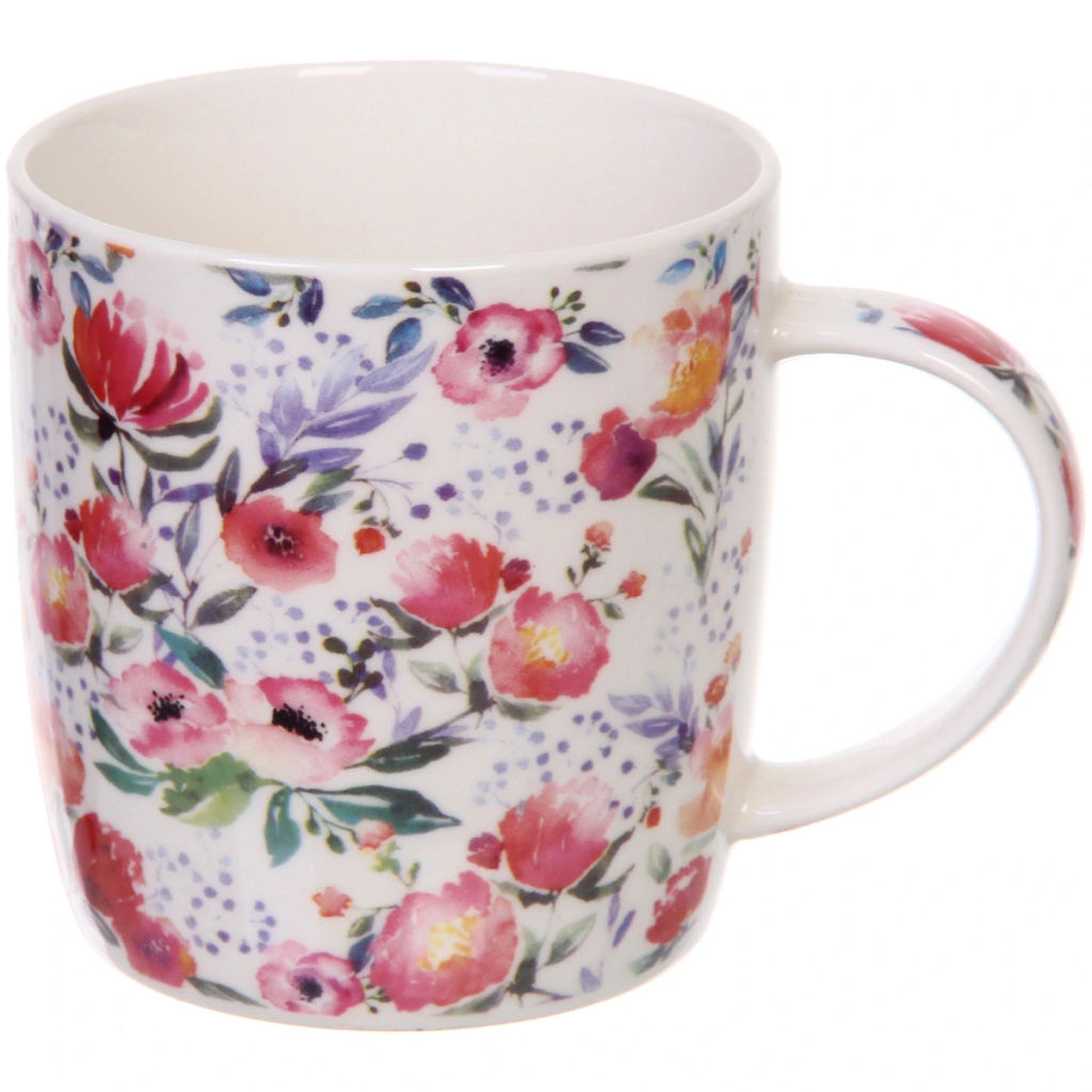Цена за 2 шт. Кружка керамическая 370мл "Цветочная мелодия", микс рисунков