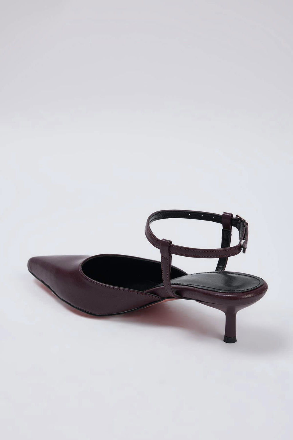 Bordo Bilekten Baglamal? Sivri Burun Kad?n Kitten Topuklu Ayakkab? 
TAKAW26TO00008 - Trendyolmilla фото 4