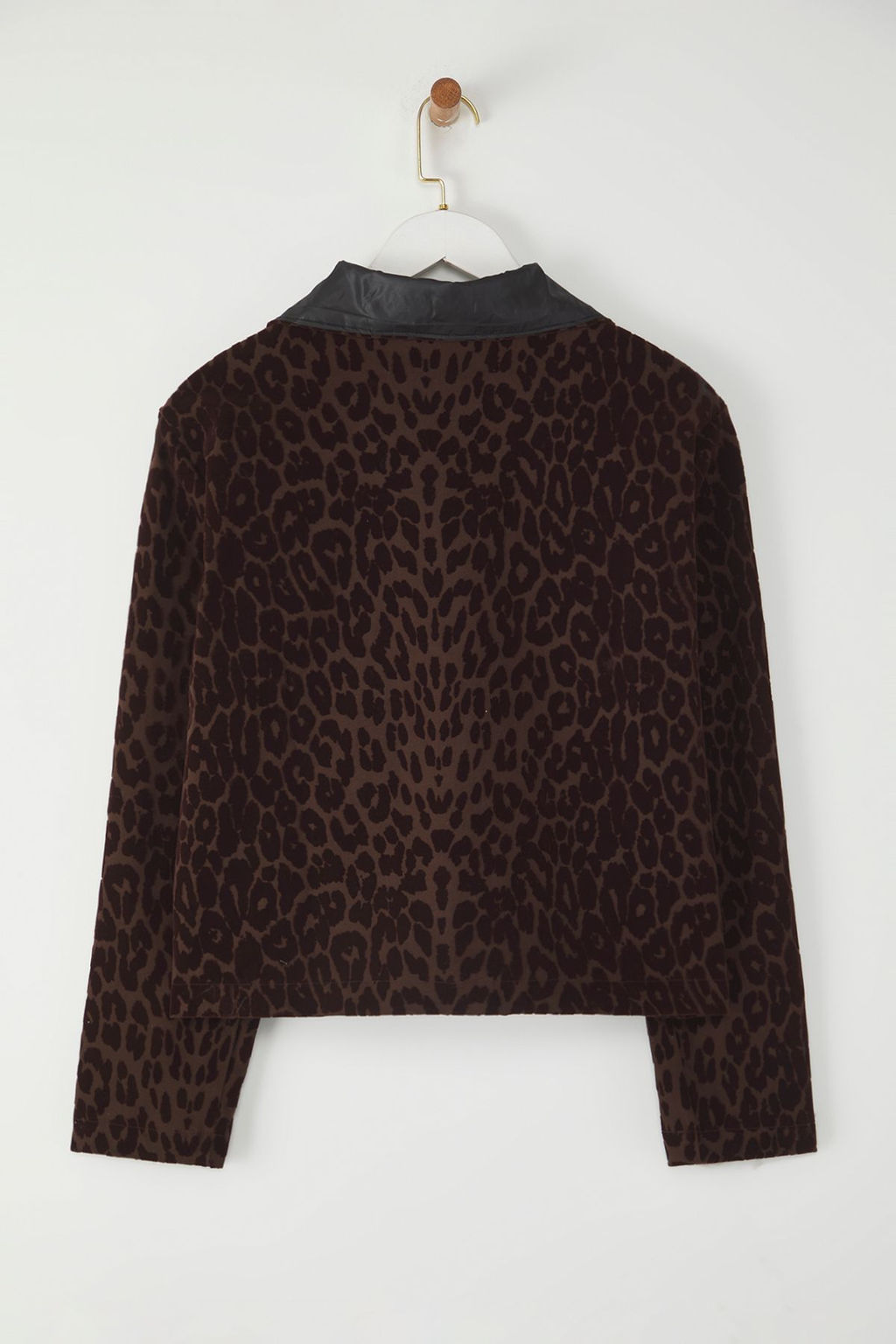 TRENDYOLMILLA Kahverengi Regular Leopar Desenli Ince Ceket Mont TWOSS25MO00023  фото 6
