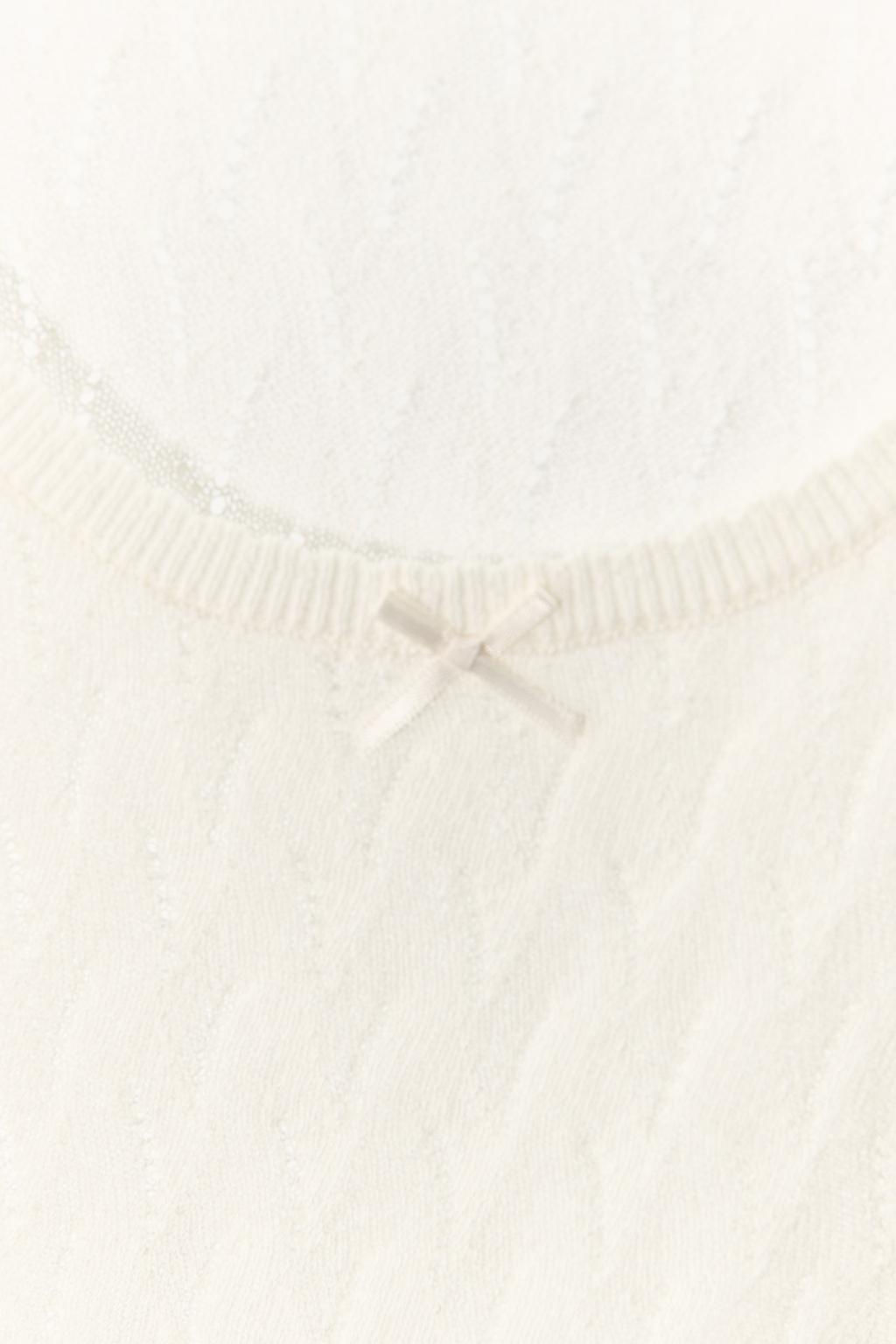 CHUNKY KNIT T-SHIRT WITH SATIN BOW - Zara фото 6