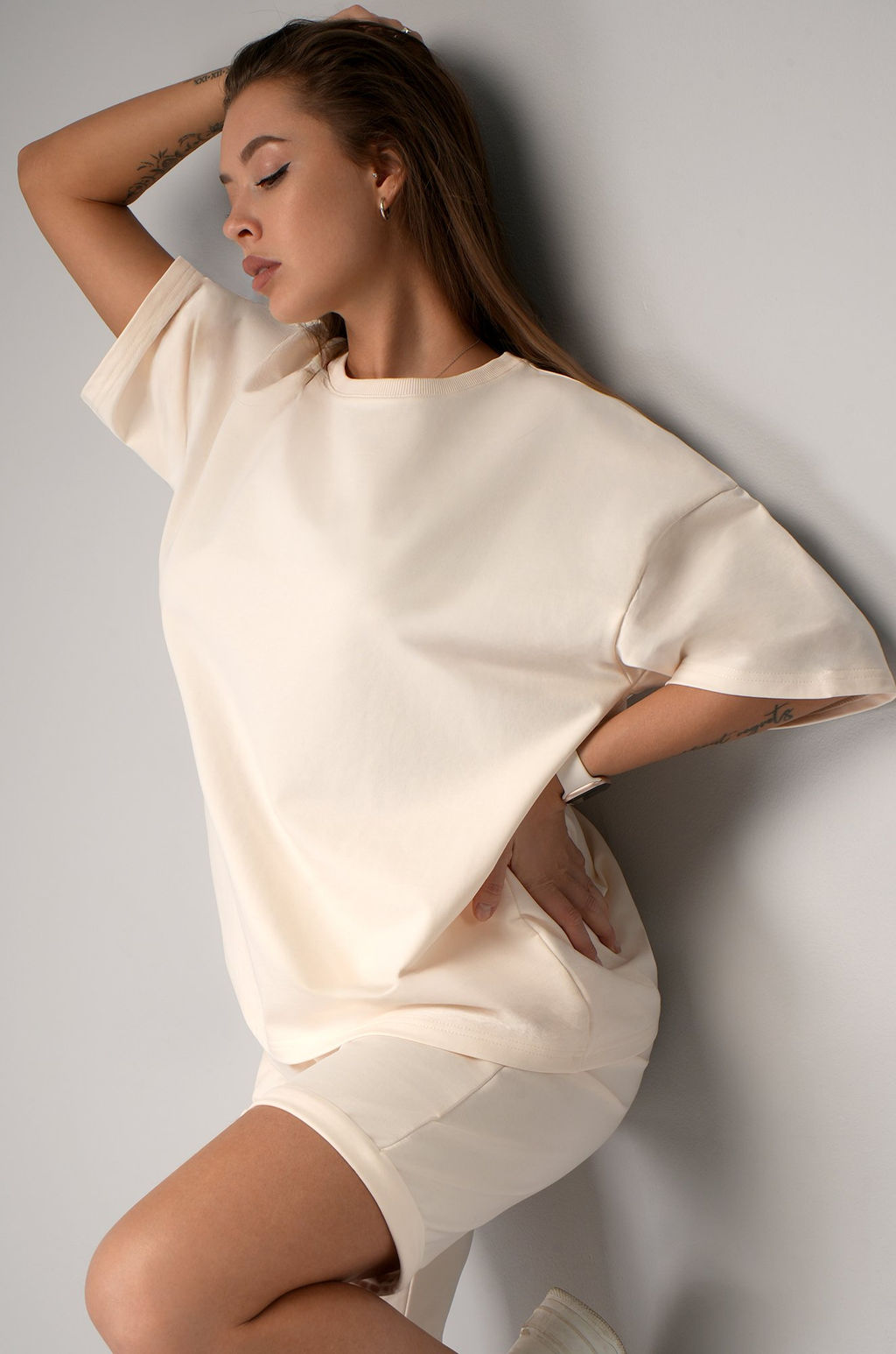 Женский костюм оверсайз из футера двухнитки Happyfox