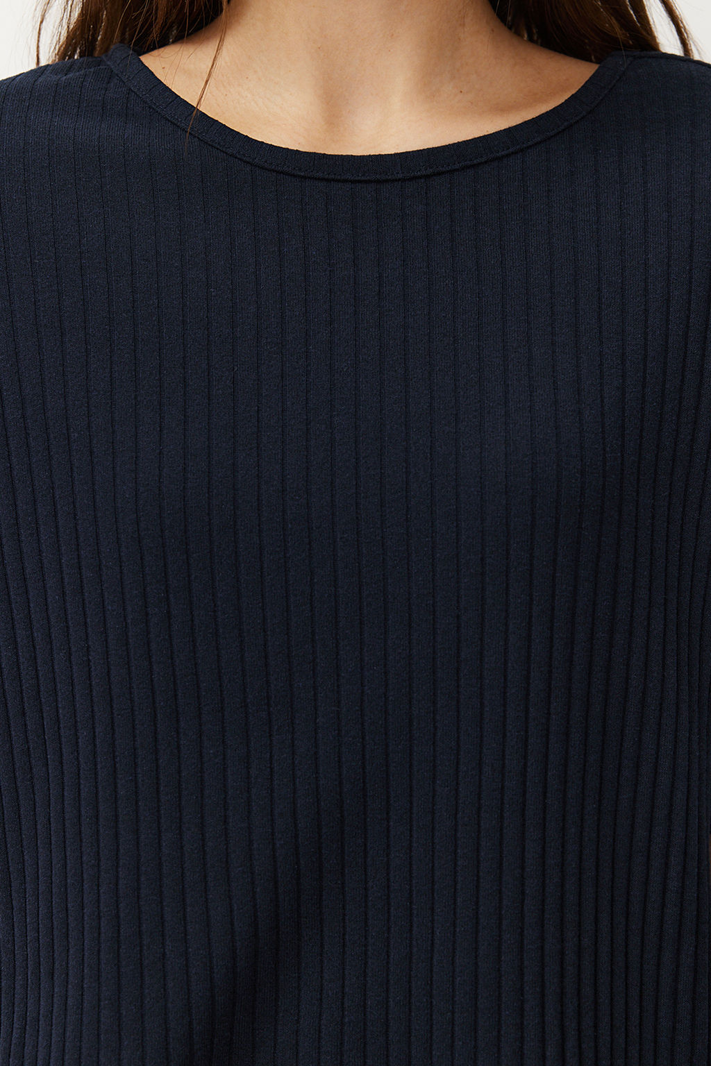 Trendyolmilla Lacivert Slogan Bask?l? Lastik Detayl? Fitilli T-shirt-Pantolon Orme Pijama THMSS21PT1016  фото 14